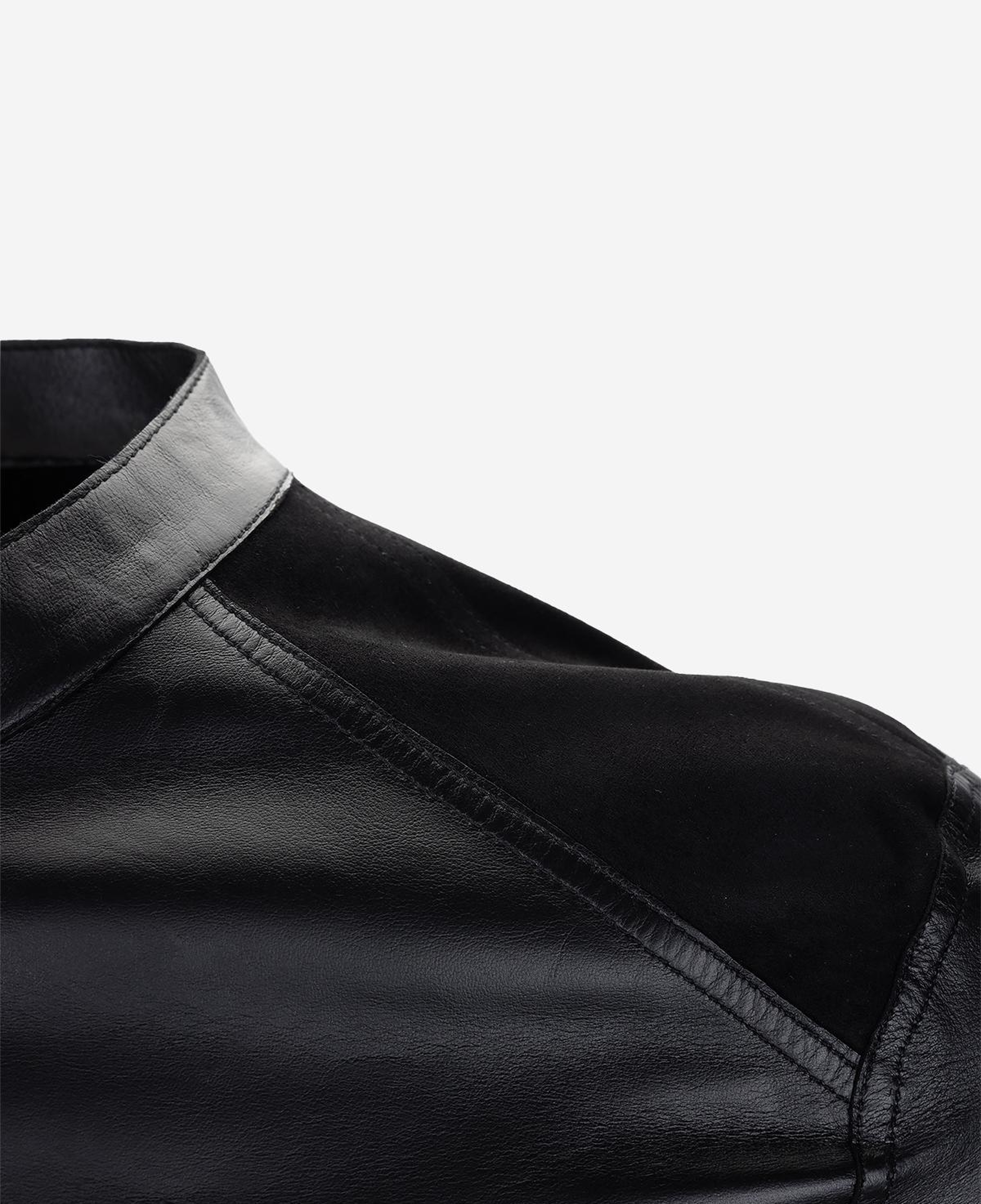 Valmenti Erkek Hakiki Deri Siyah Süet Deri Mont