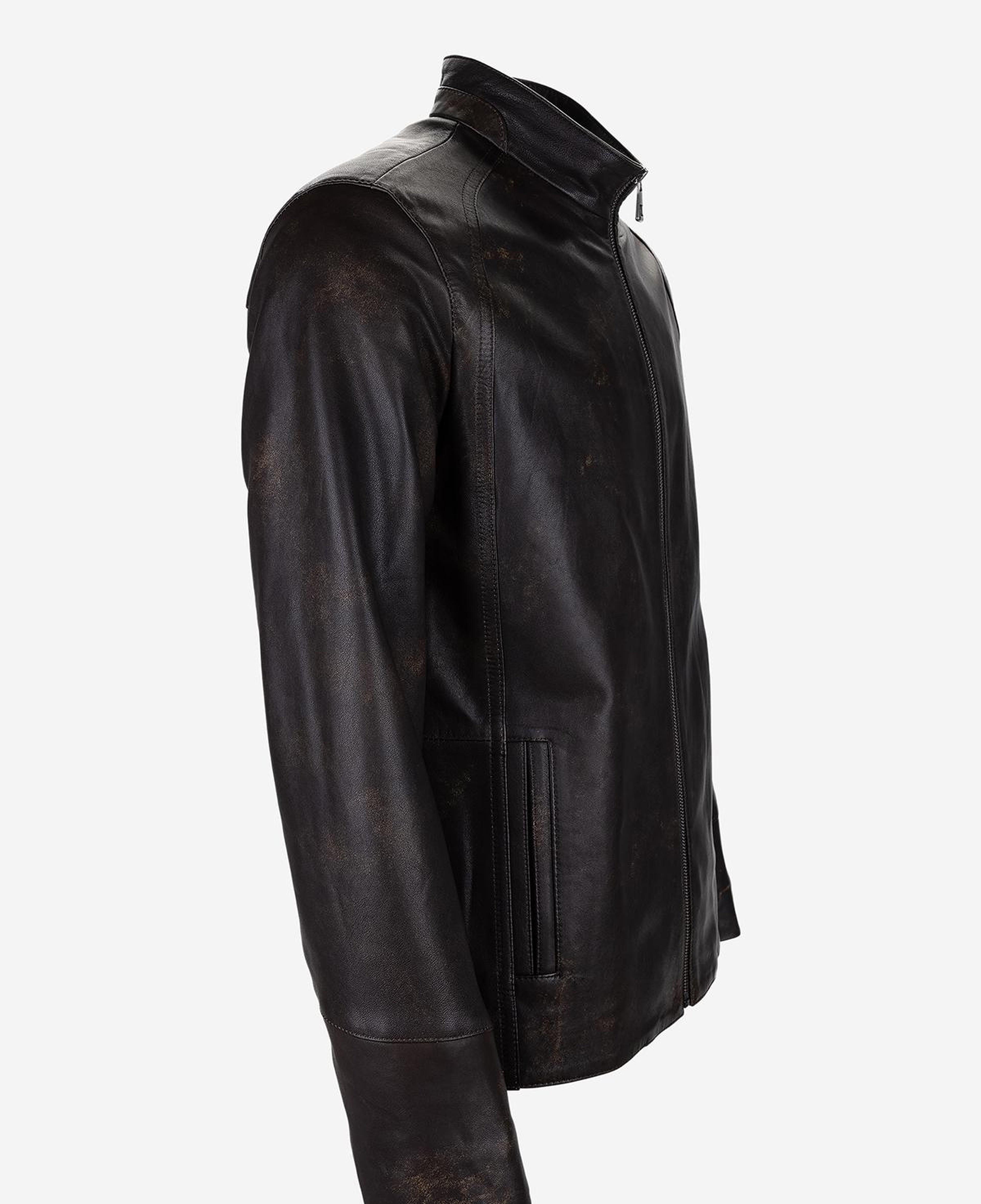 Valmenti Erkek Hakiki Deri Viski Eskitme Deri Mont