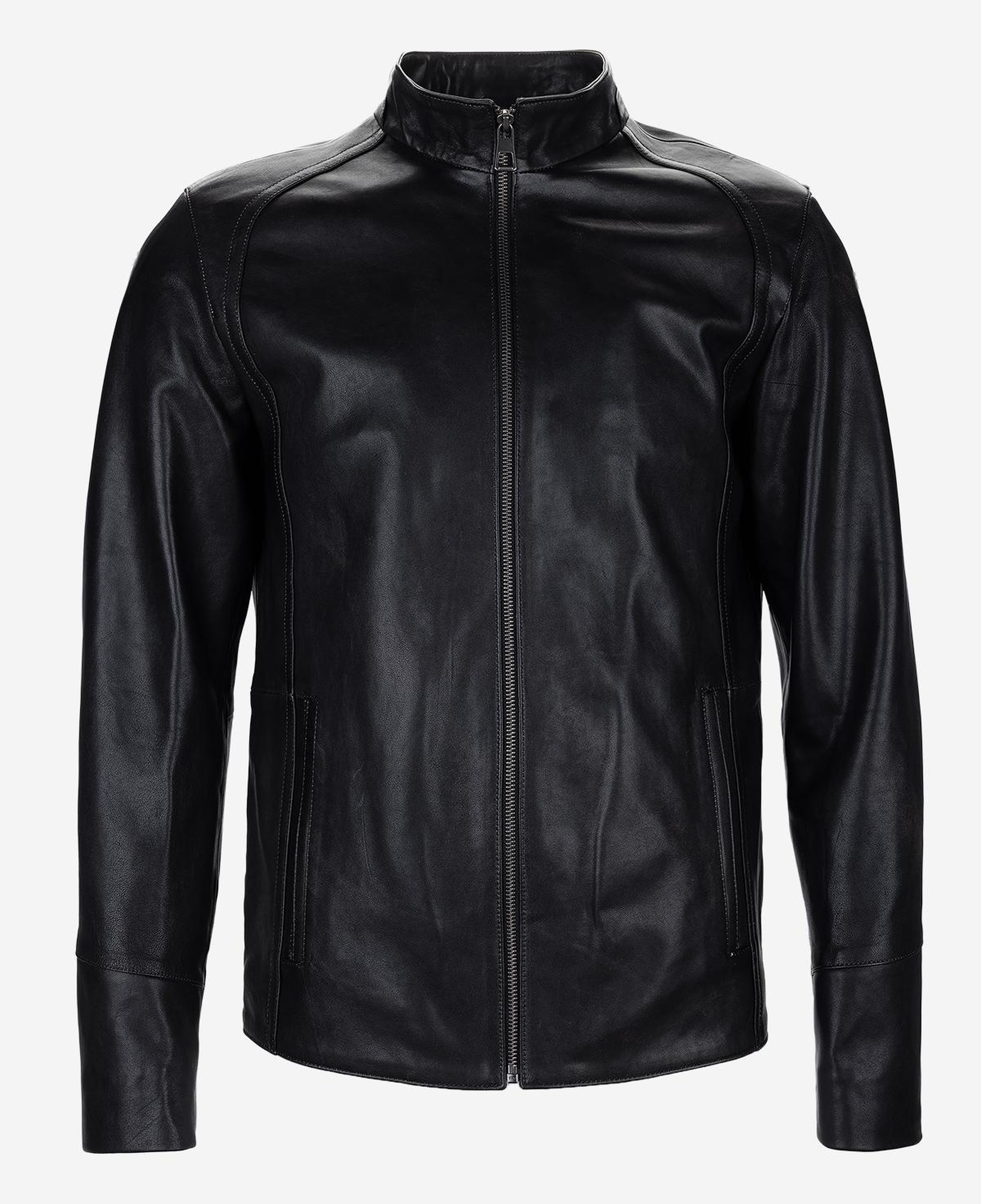 Valmenti Erkek Hakiki Deri Siyah Eskitme Deri Mont