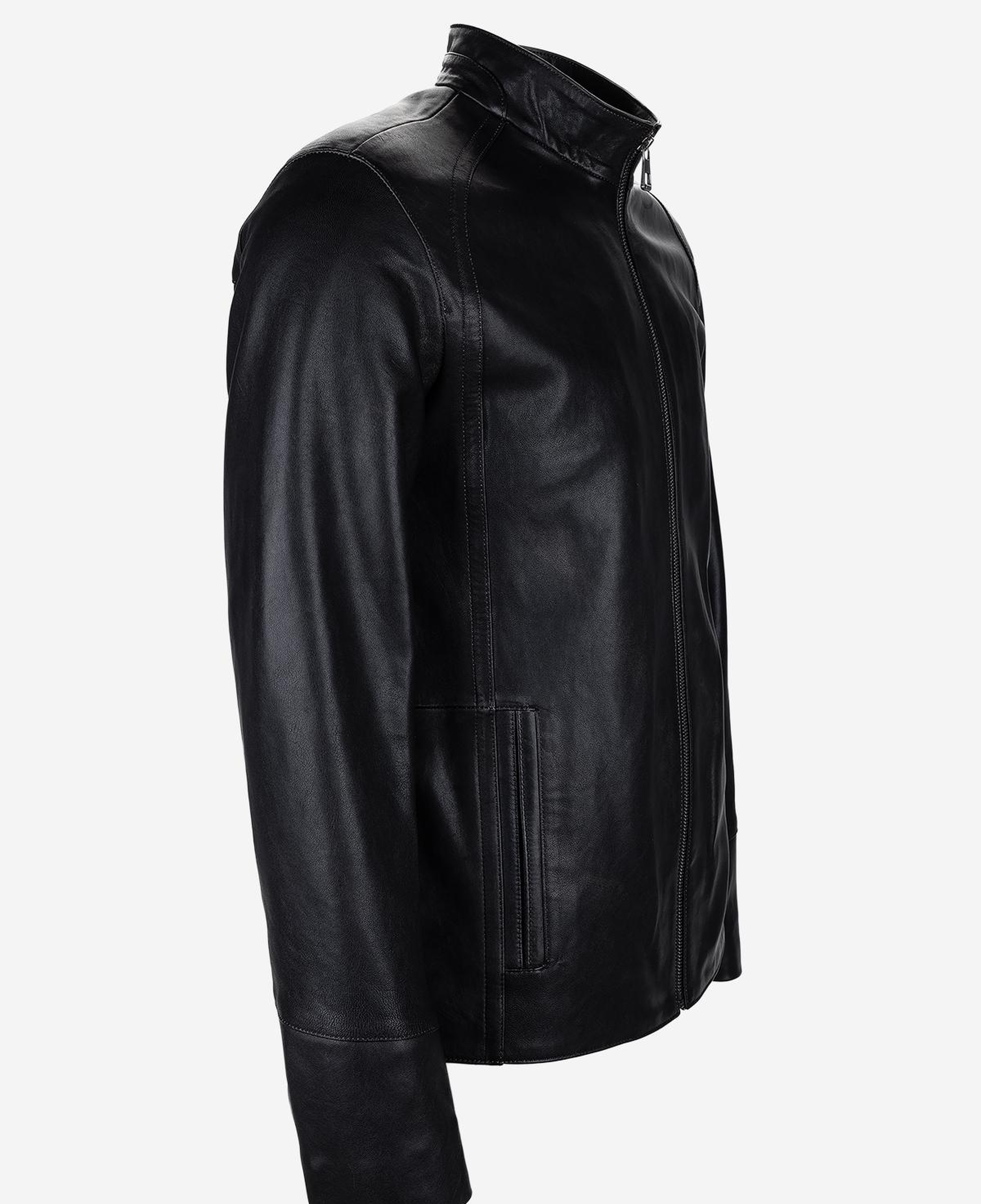 Valmenti Erkek Hakiki Deri Siyah Eskitme Deri Mont