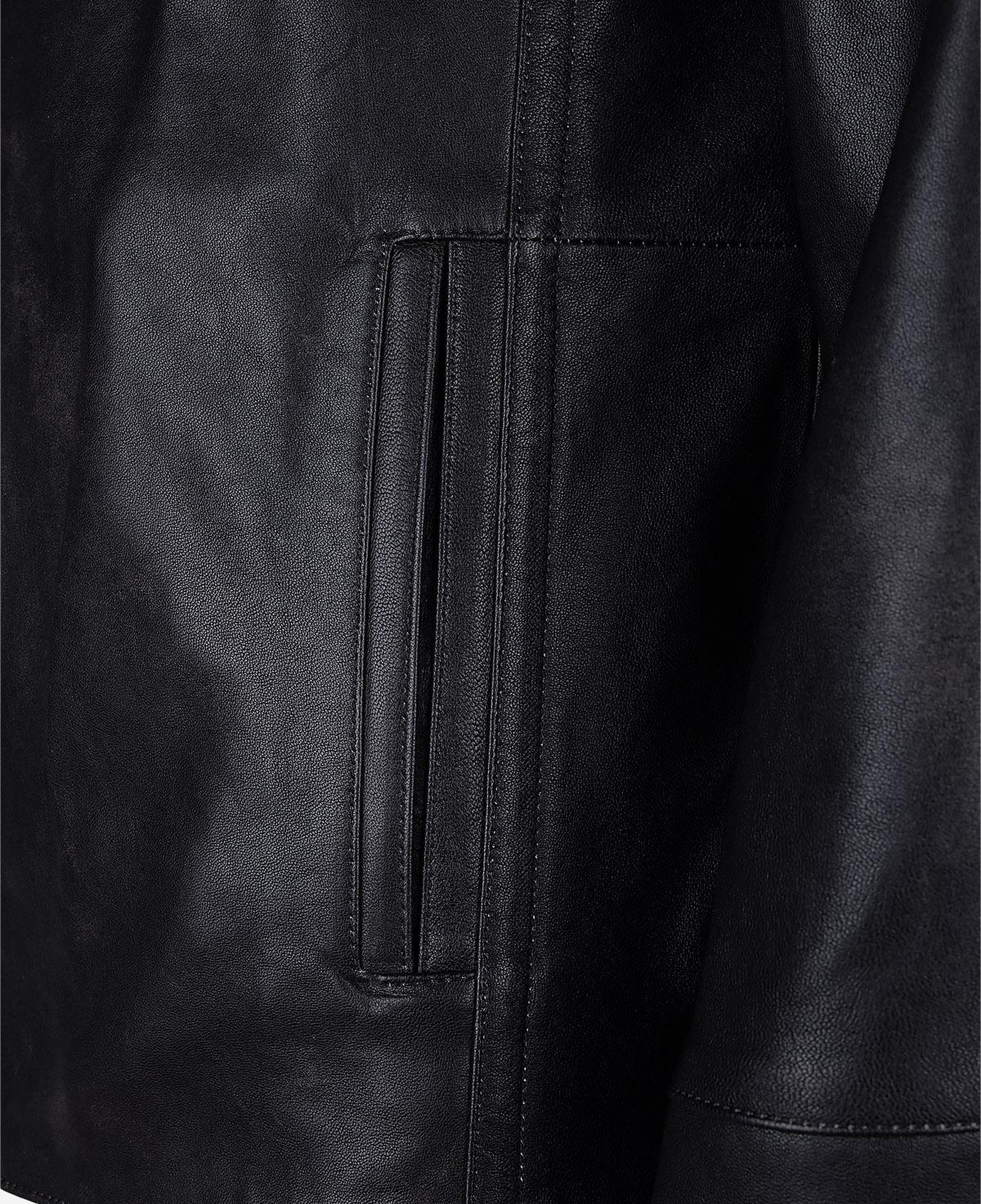 Valmenti Erkek Hakiki Deri Siyah Eskitme Deri Mont