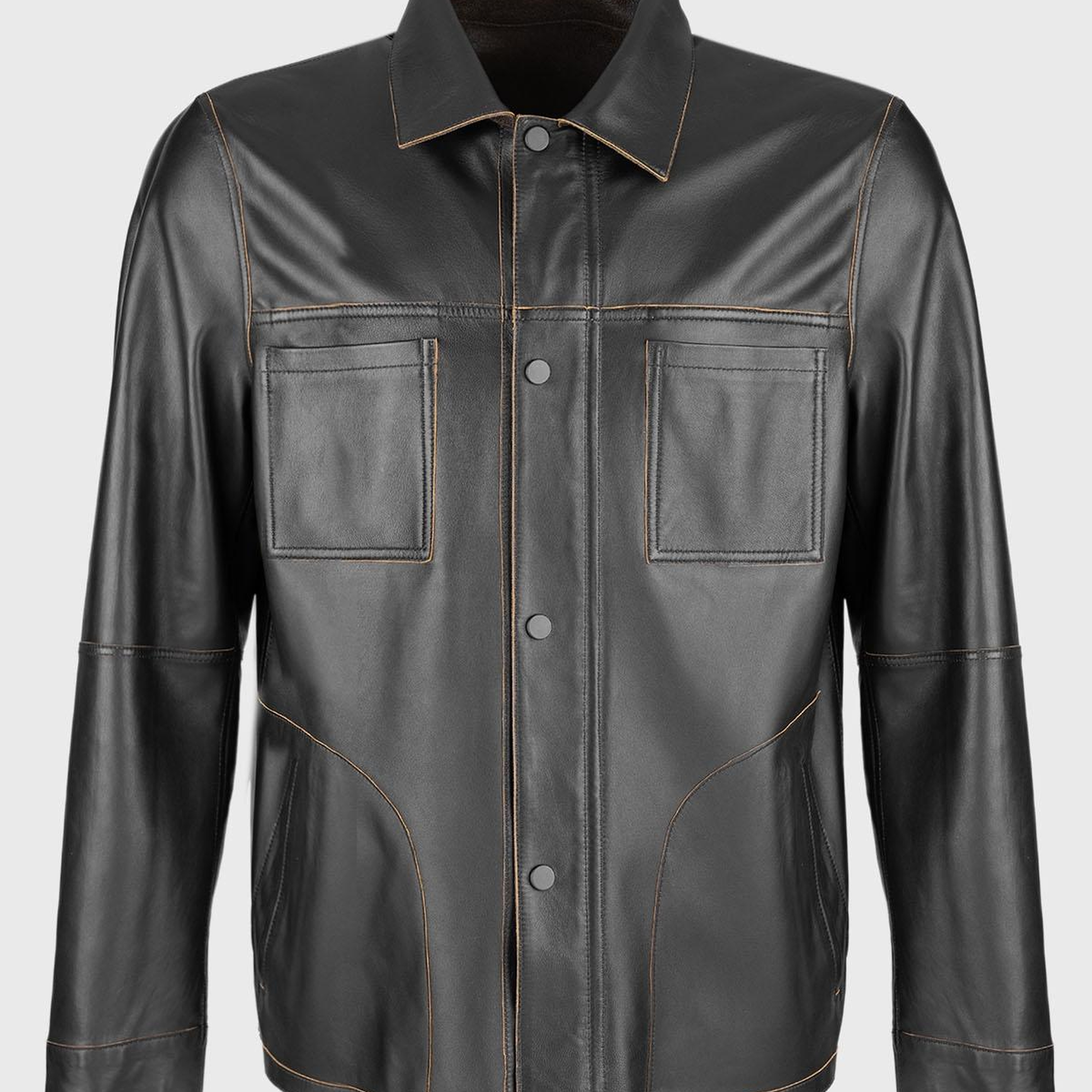 Valmenti Erkek Hakiki Deri Taba Deri Mont