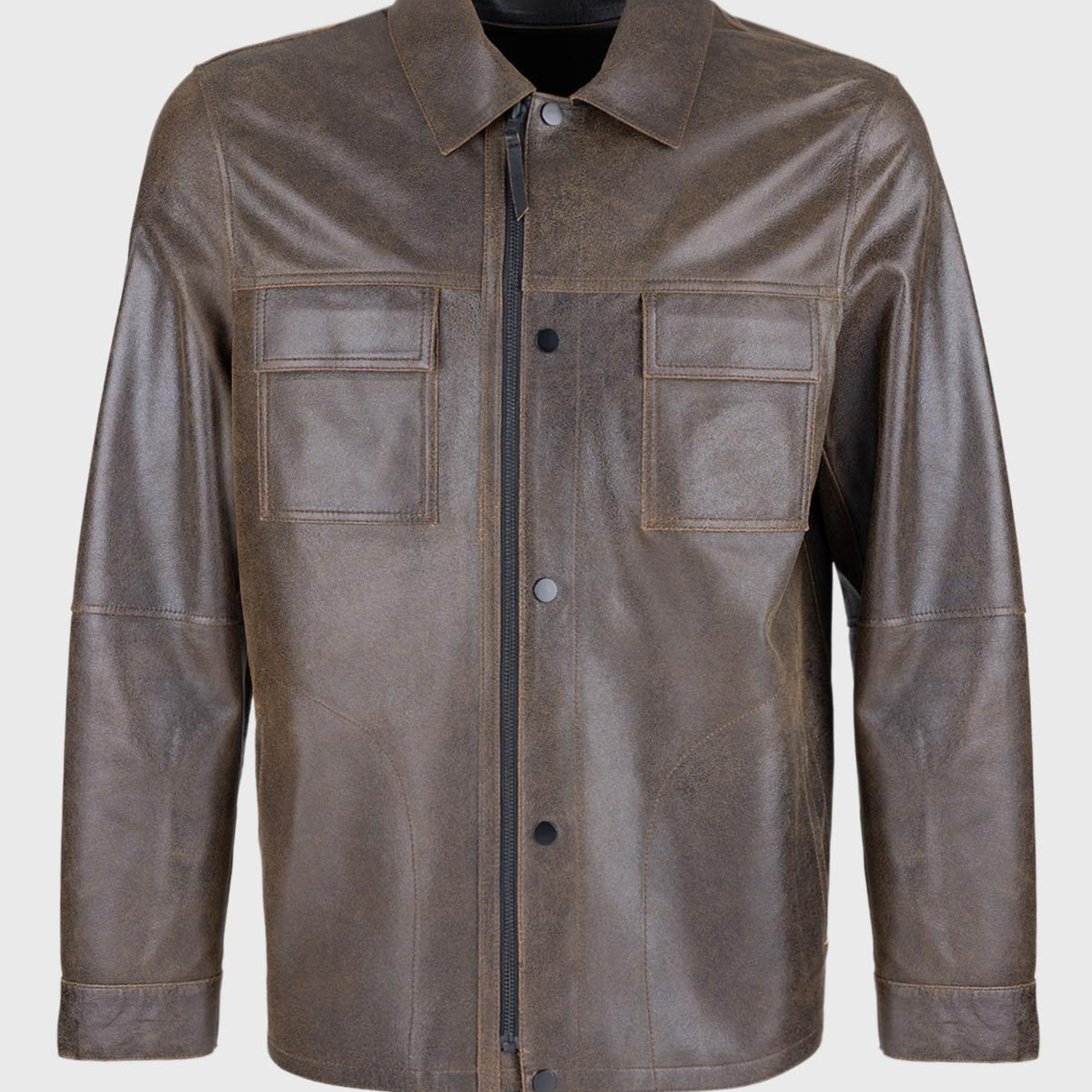 Valmenti Erkek Hakiki Deri Taba Deri Mont