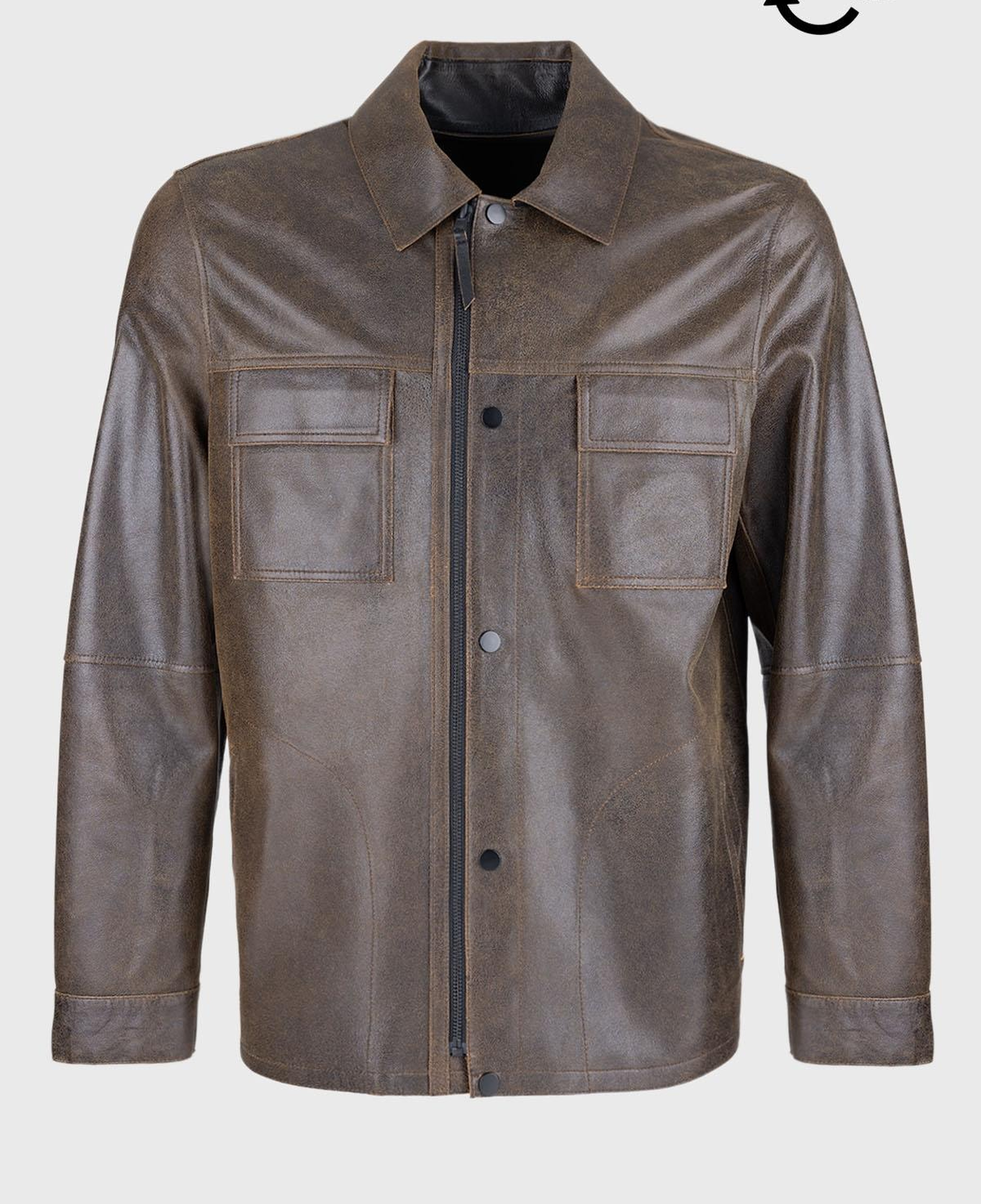 Valmenti Erkek Hakiki Deri Taba Deri Mont