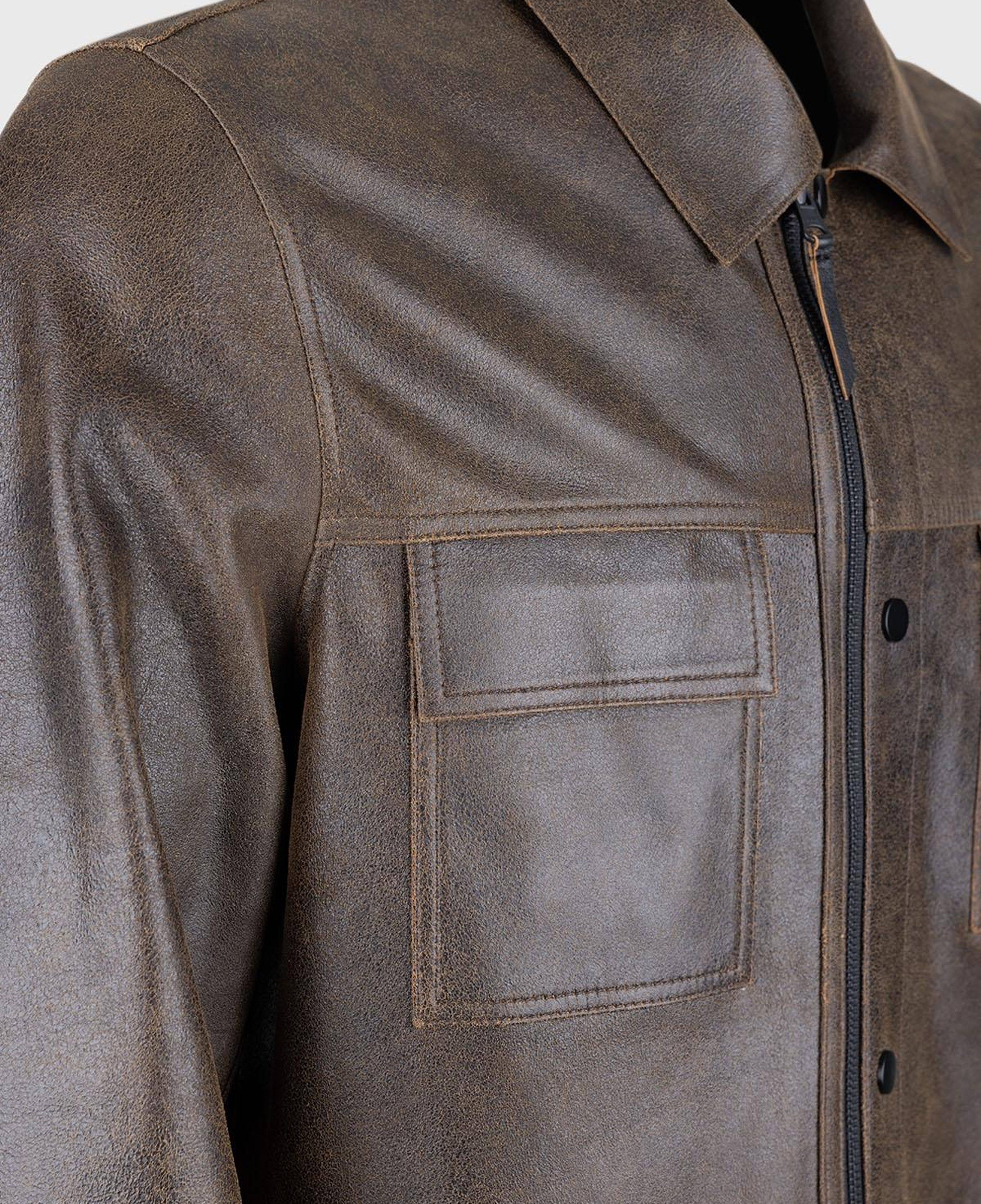 Valmenti Erkek Hakiki Deri Taba Deri Mont