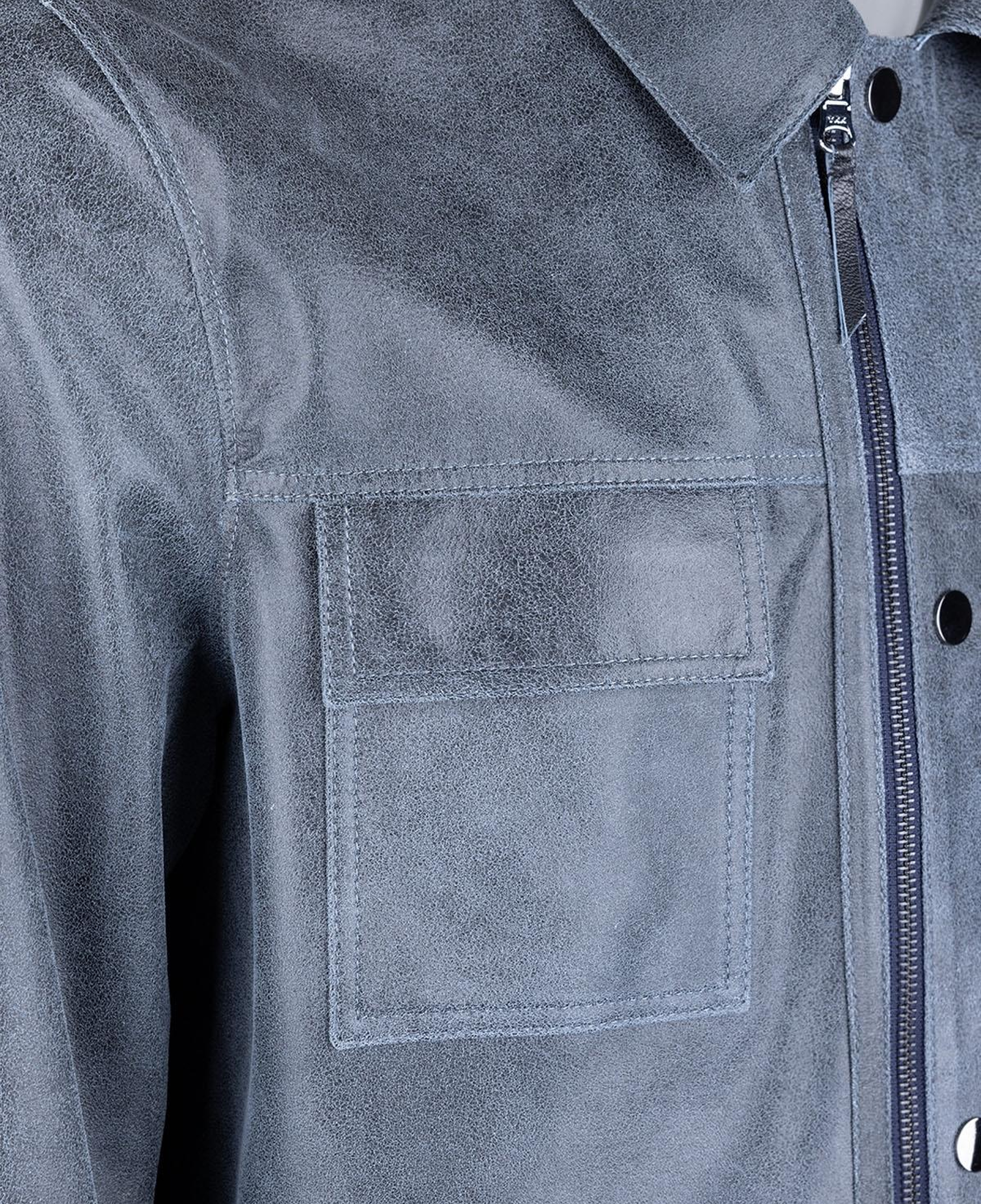 Valmenti Erkek Hakiki Deri Mavi Deri Mont