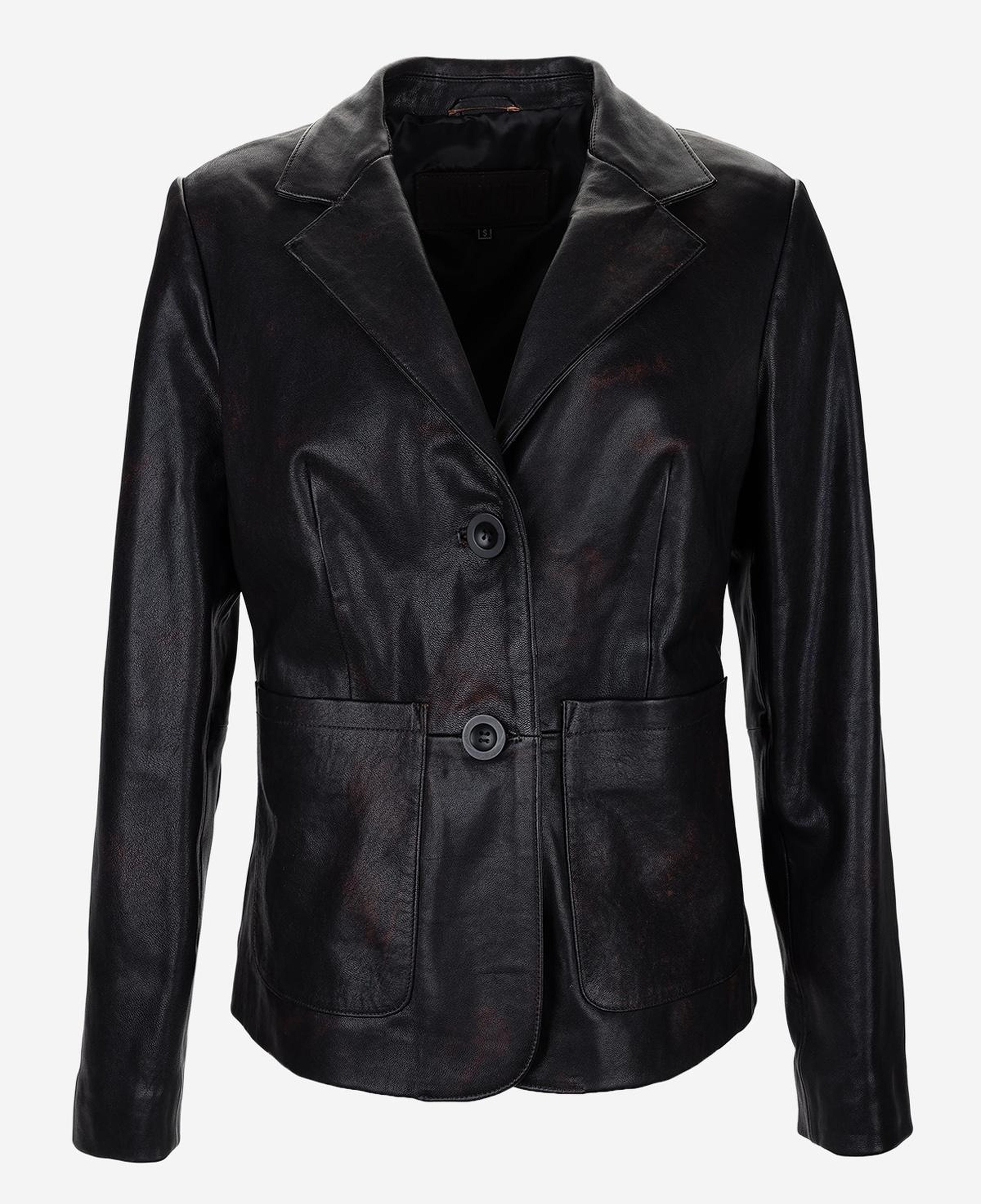 Valmenti Kadın Hakiki Deri Kızıl Eskitme Deri Mont