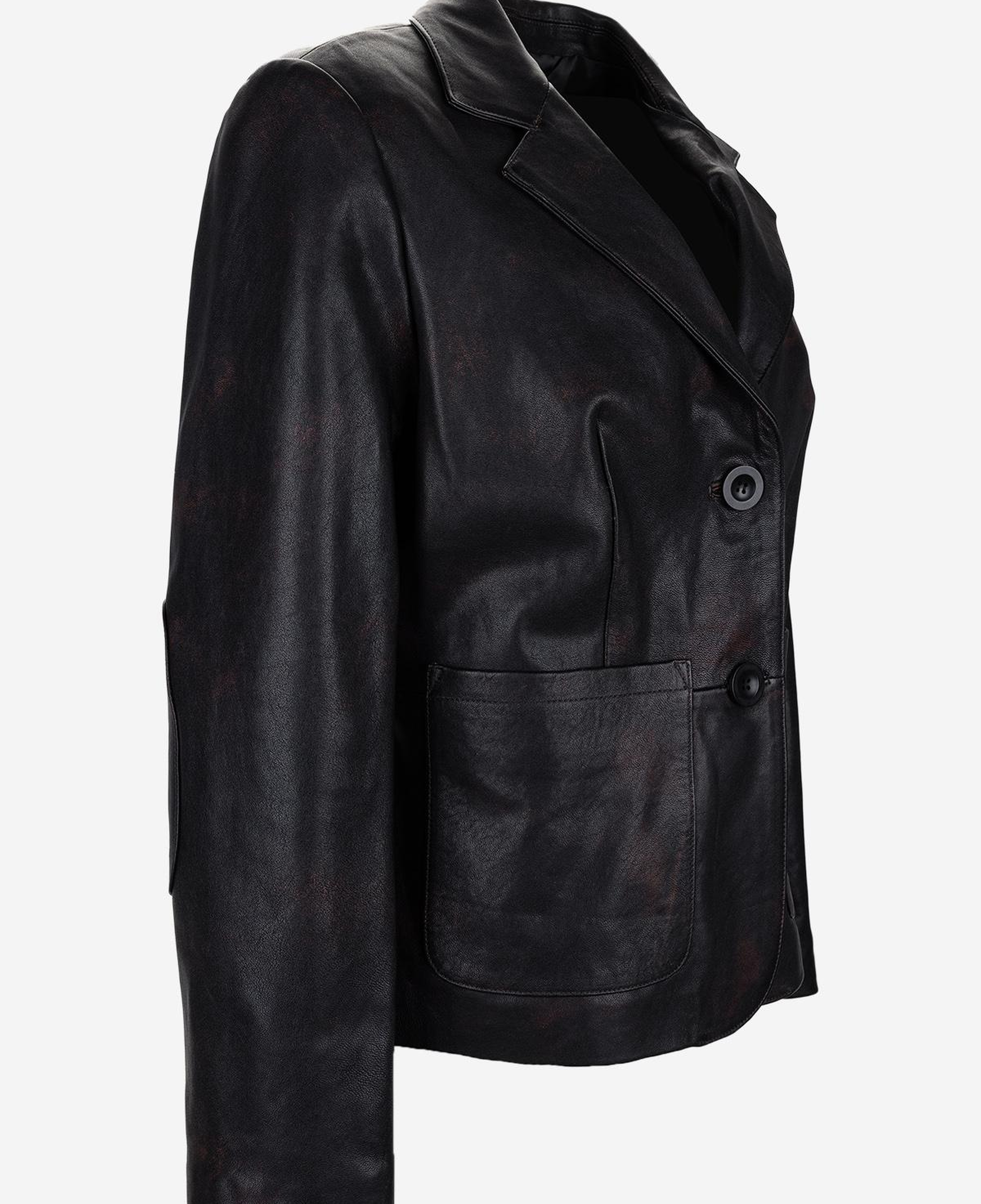 Valmenti Kadın Hakiki Deri Kızıl Eskitme Deri Mont