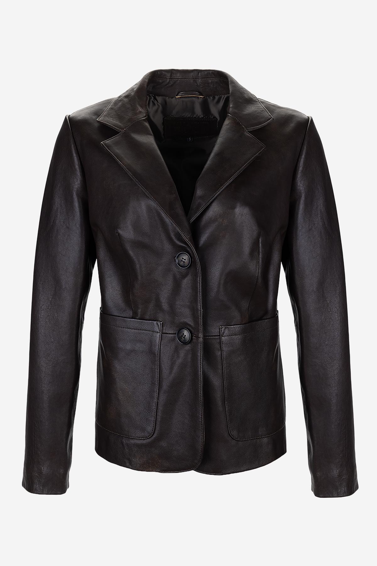 Valmenti Kadın Hakiki Deri Viski Eskitme Deri Mont