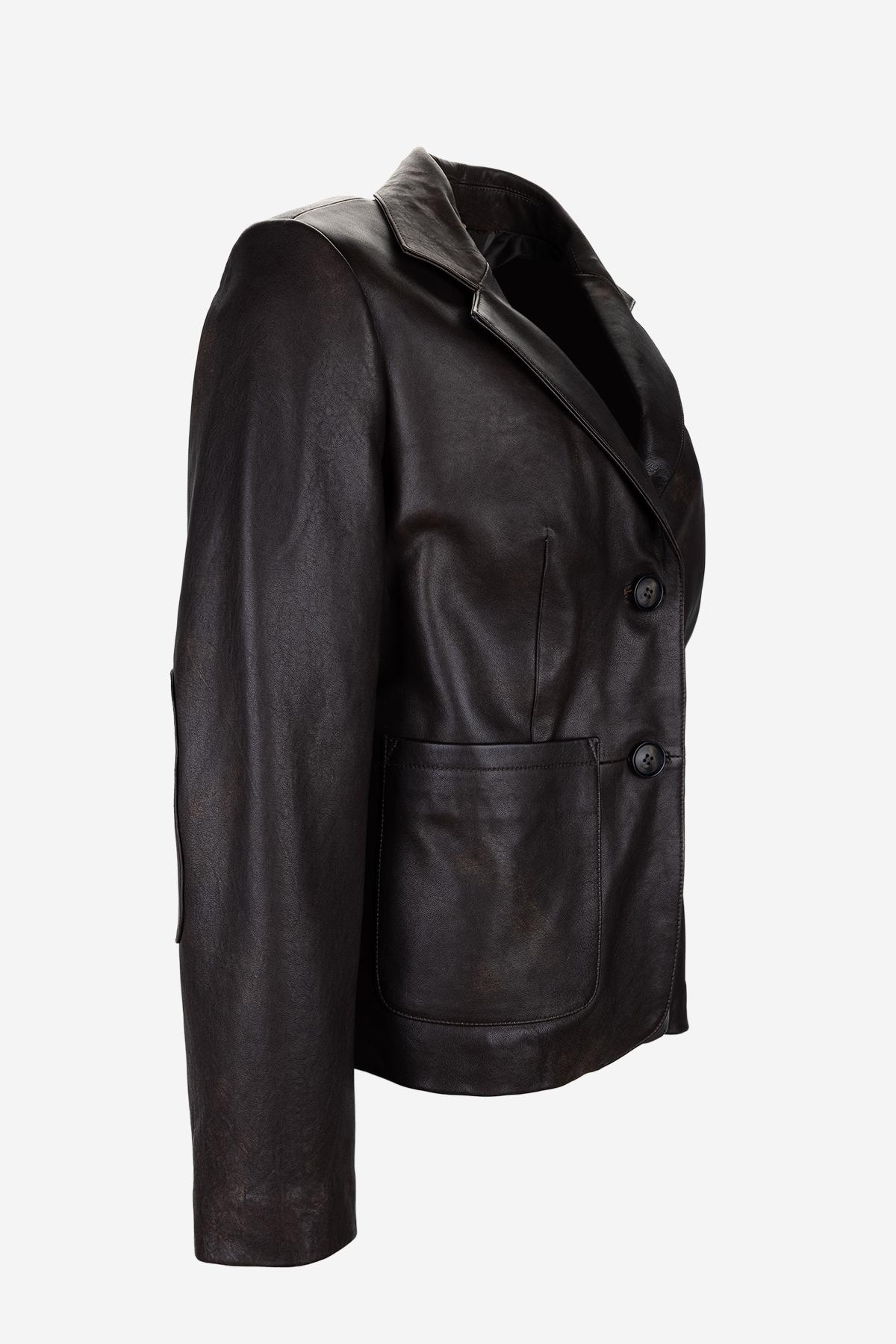 Valmenti Kadın Hakiki Deri Viski Eskitme Deri Mont