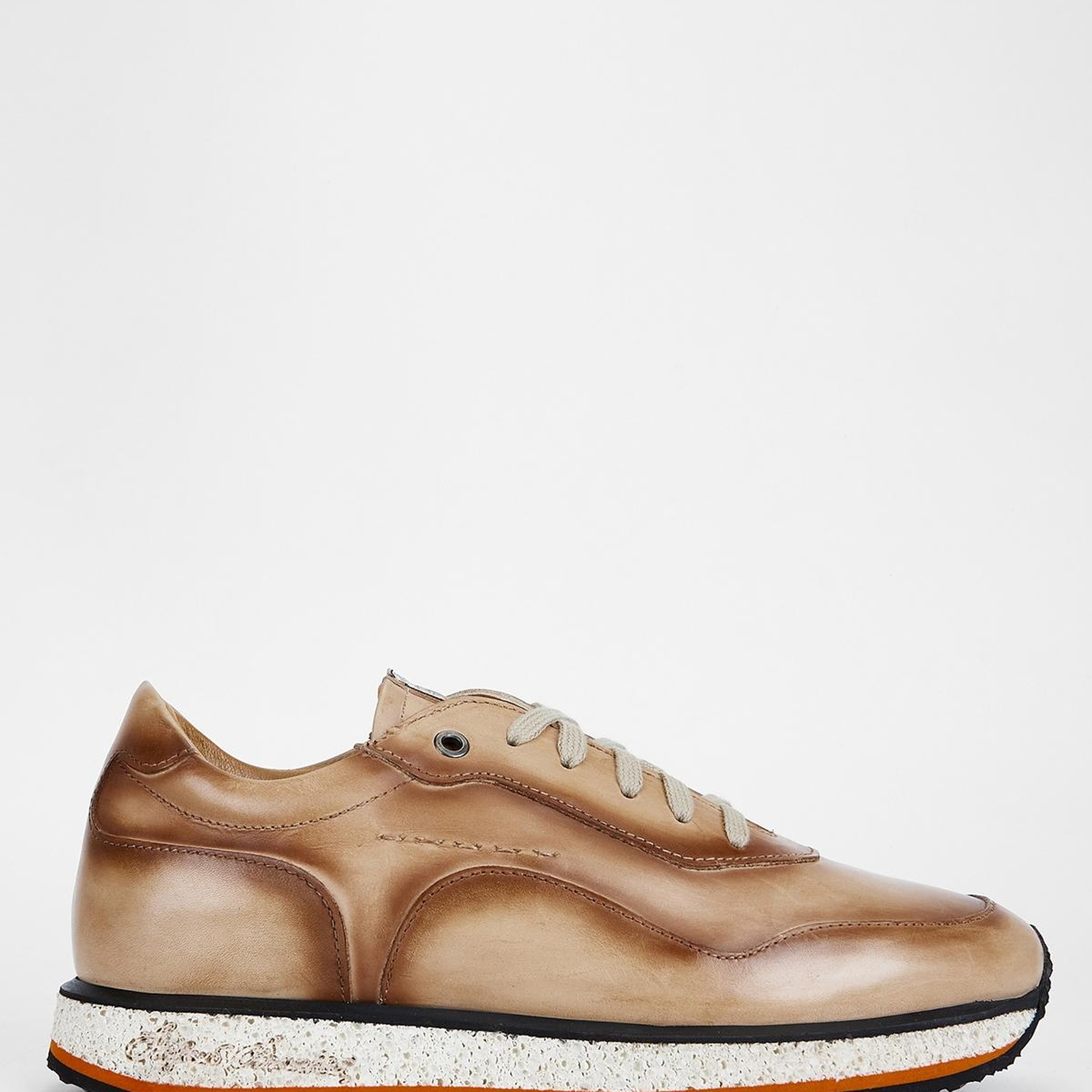 Branchini Erkek Hakiki Deri Bej Sneakers & Spor Ayakkabı