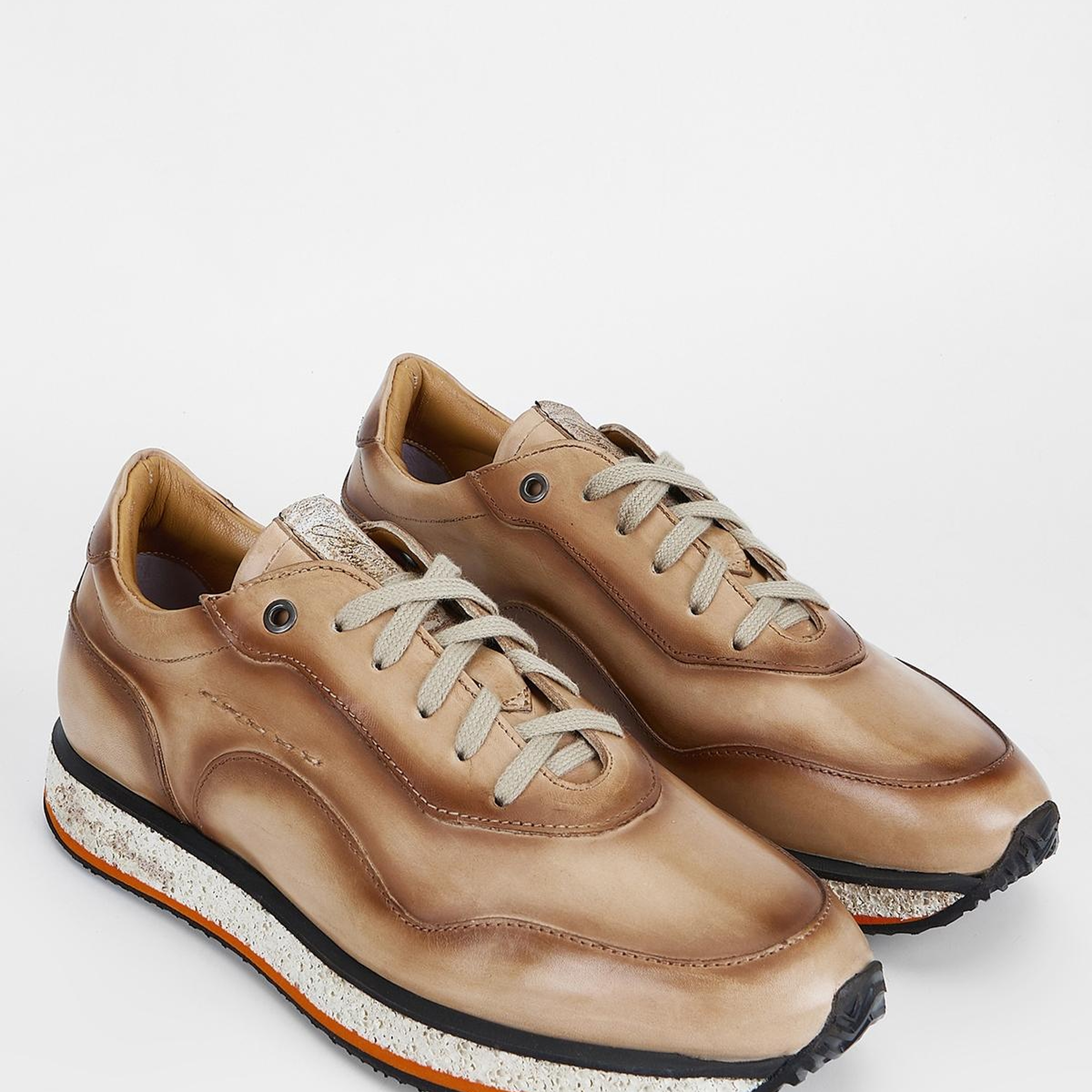 Branchini Erkek Hakiki Deri Bej Sneakers & Spor Ayakkabı