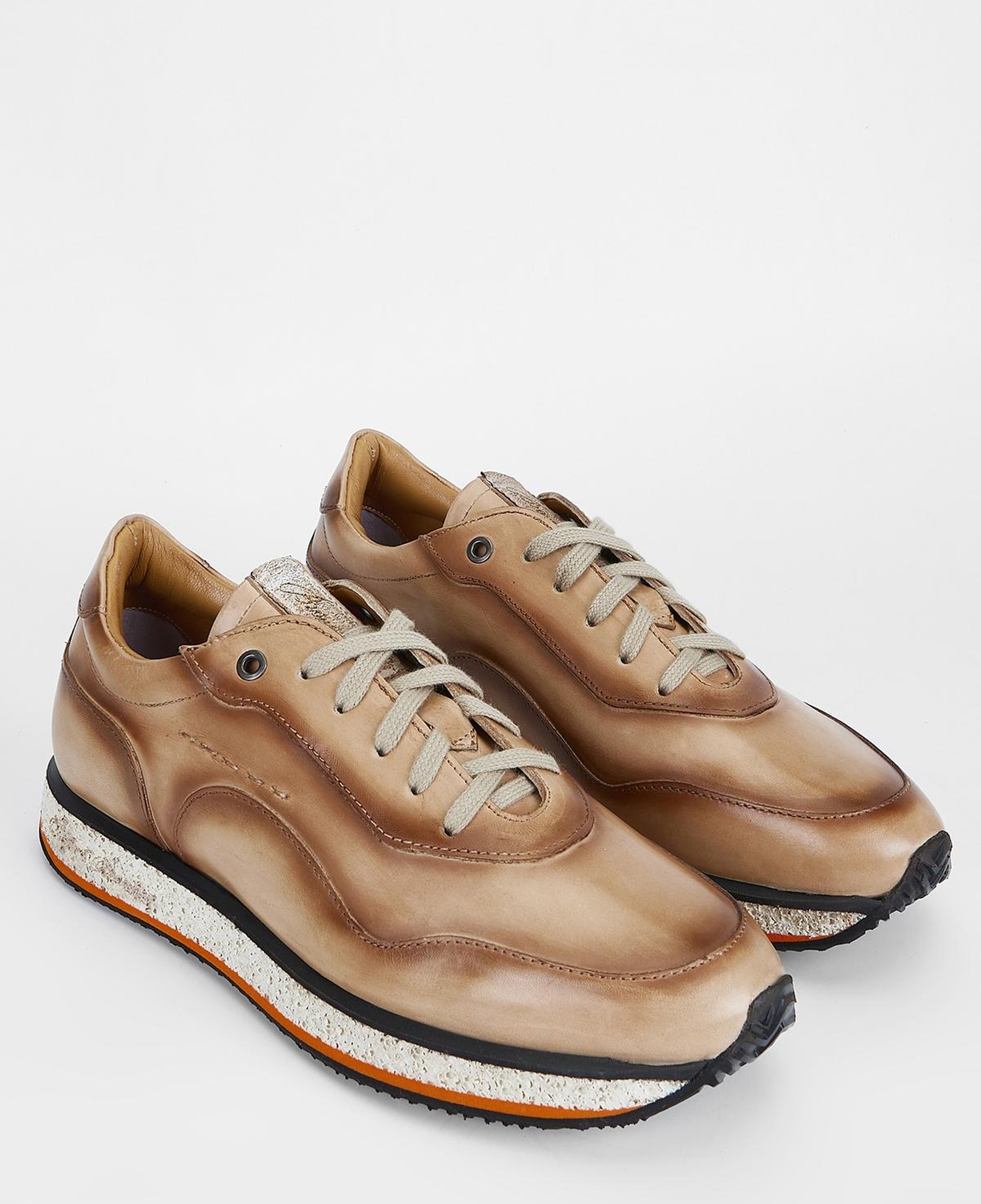 Branchini Erkek Hakiki Deri Bej Sneakers & Spor Ayakkabı