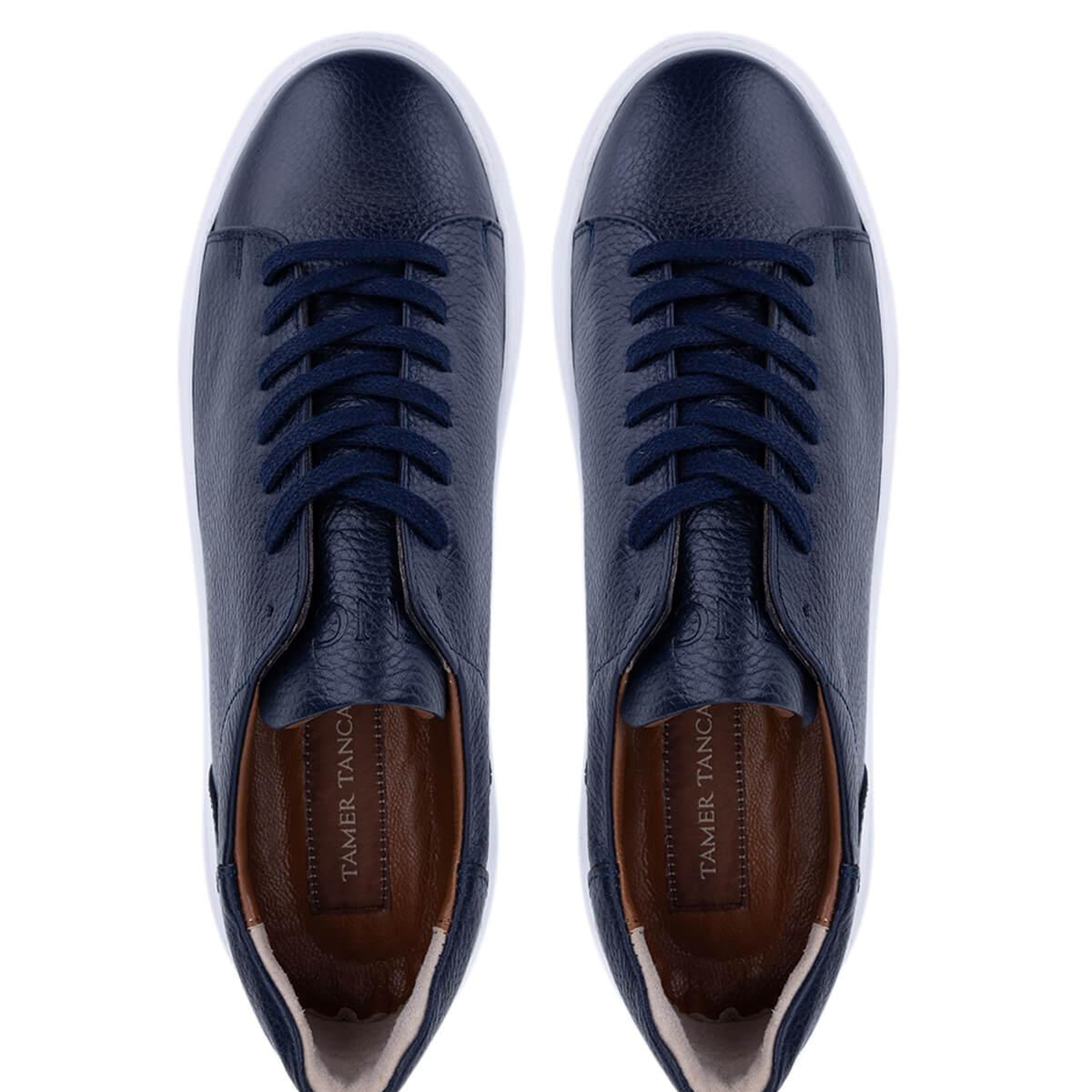 Tamer Tanca Erkek  Hakiki Deri Lacivert Sneakers & Spor Ayakkabı