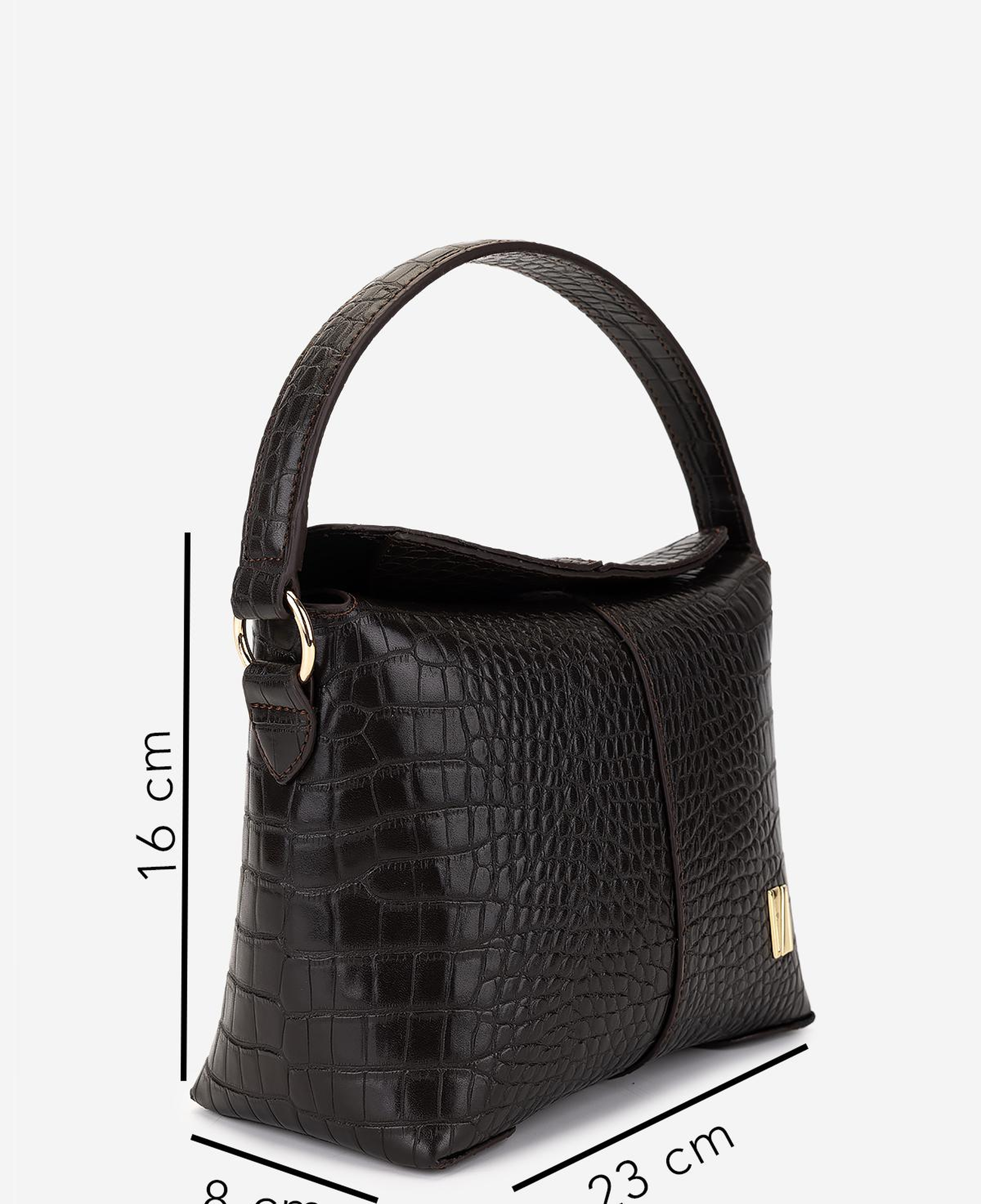 Valmenti Kadın Suni Deri Kahverengi Kroko Omuz Çanta