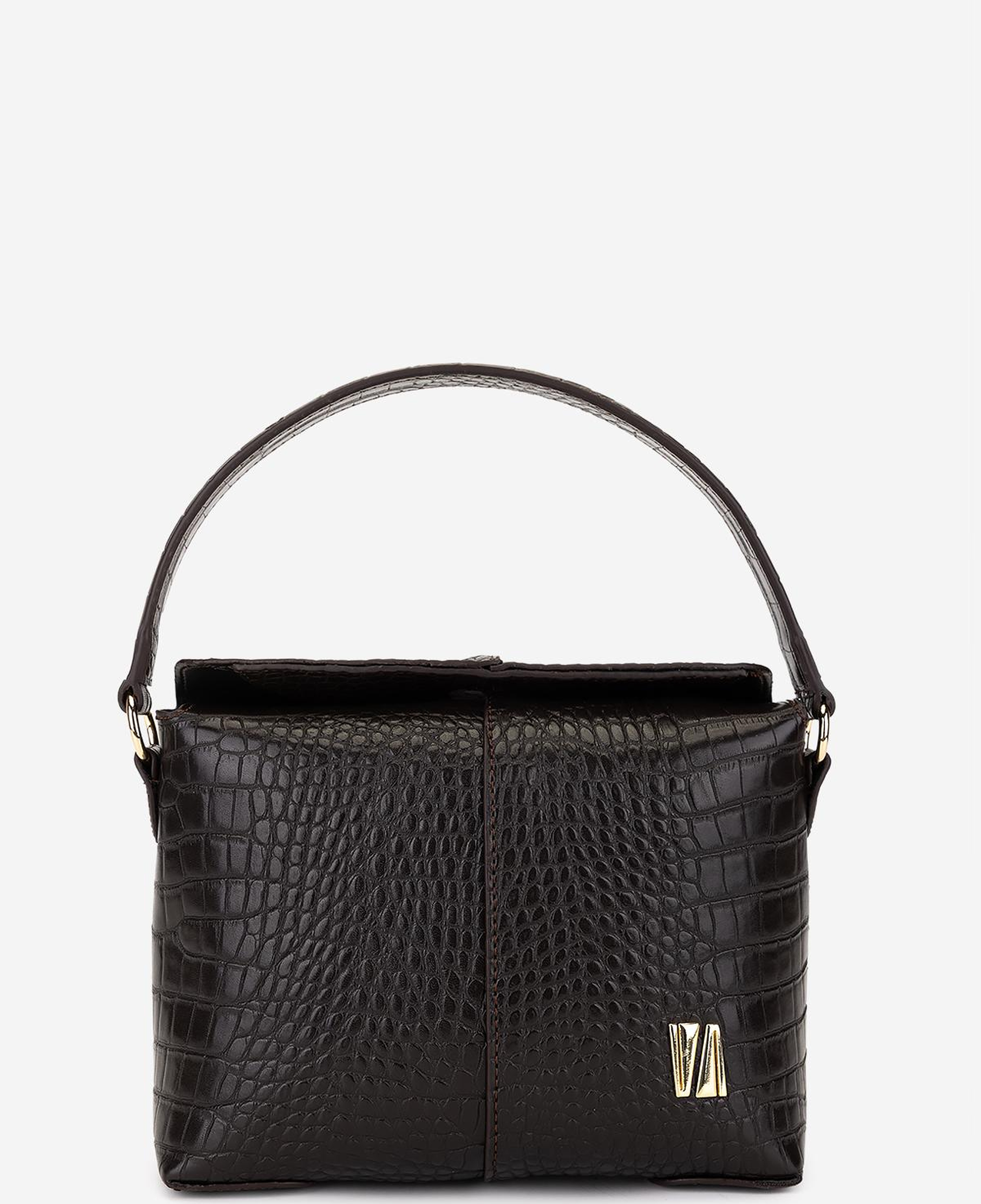 Valmenti Kadın Suni Deri Kahverengi Kroko Omuz Çanta