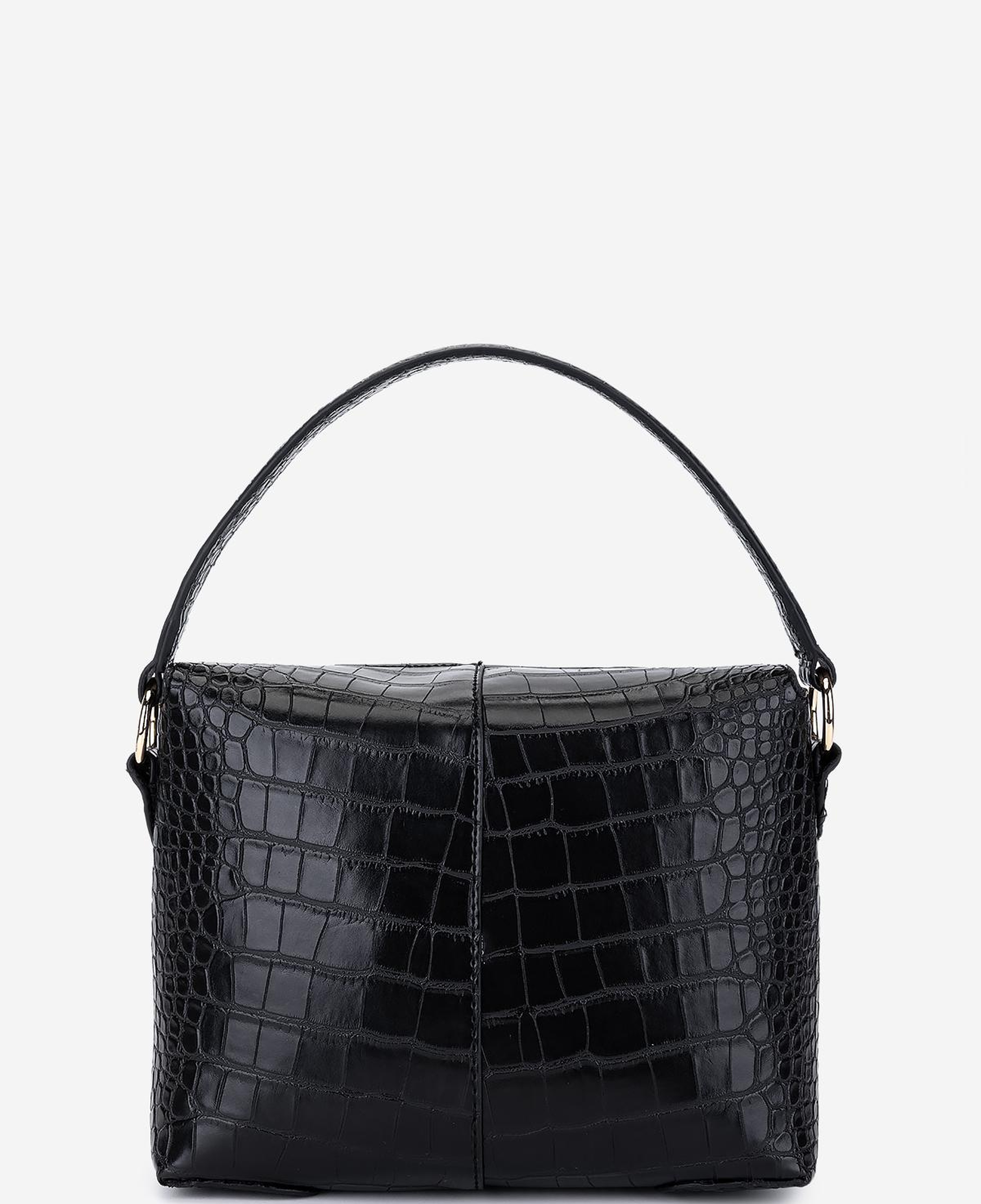 Valmenti Kadın Suni Deri Siyah Kroko Omuz Çanta