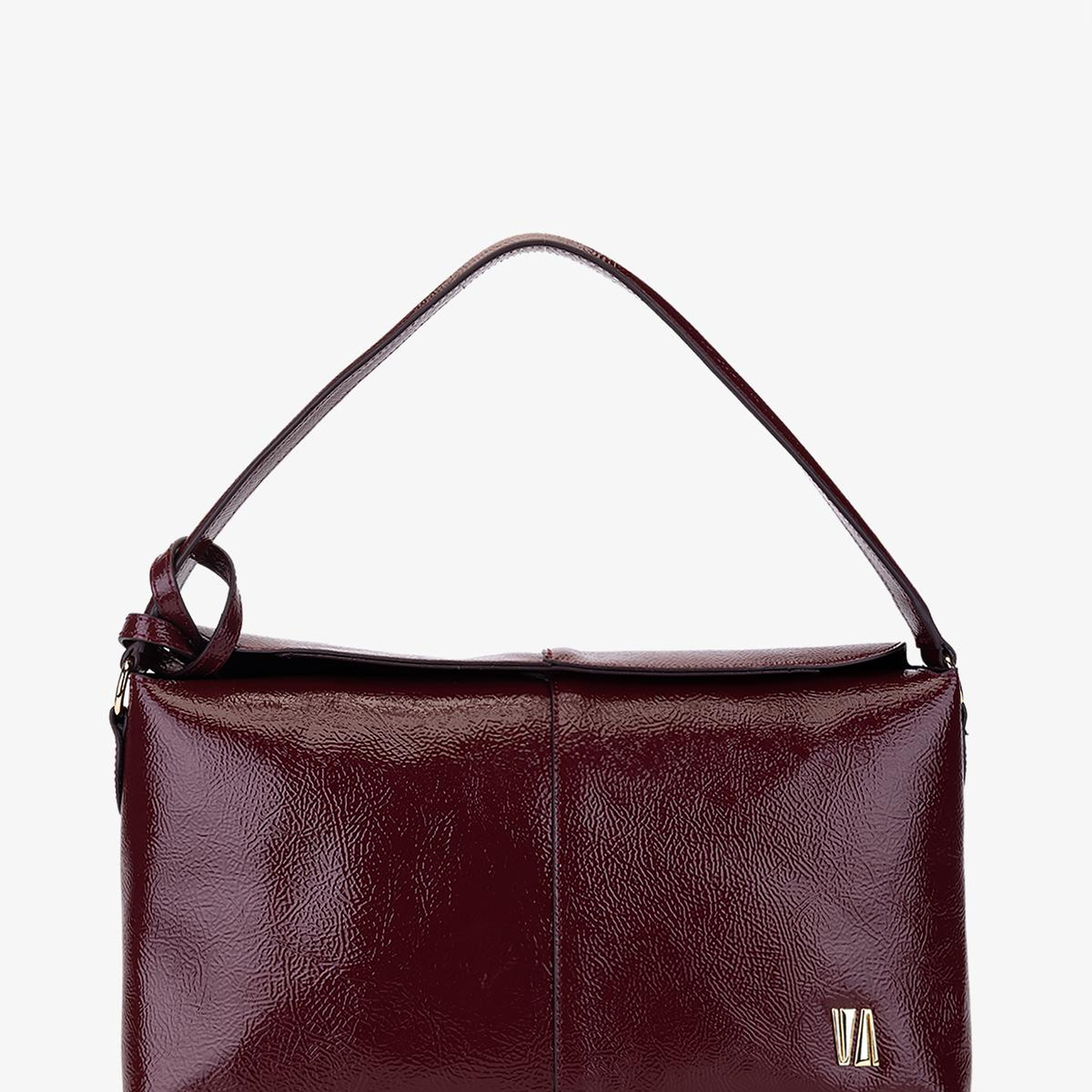 Valmenti Kadın Suni Deri Bordo Rugan Kol Çantası