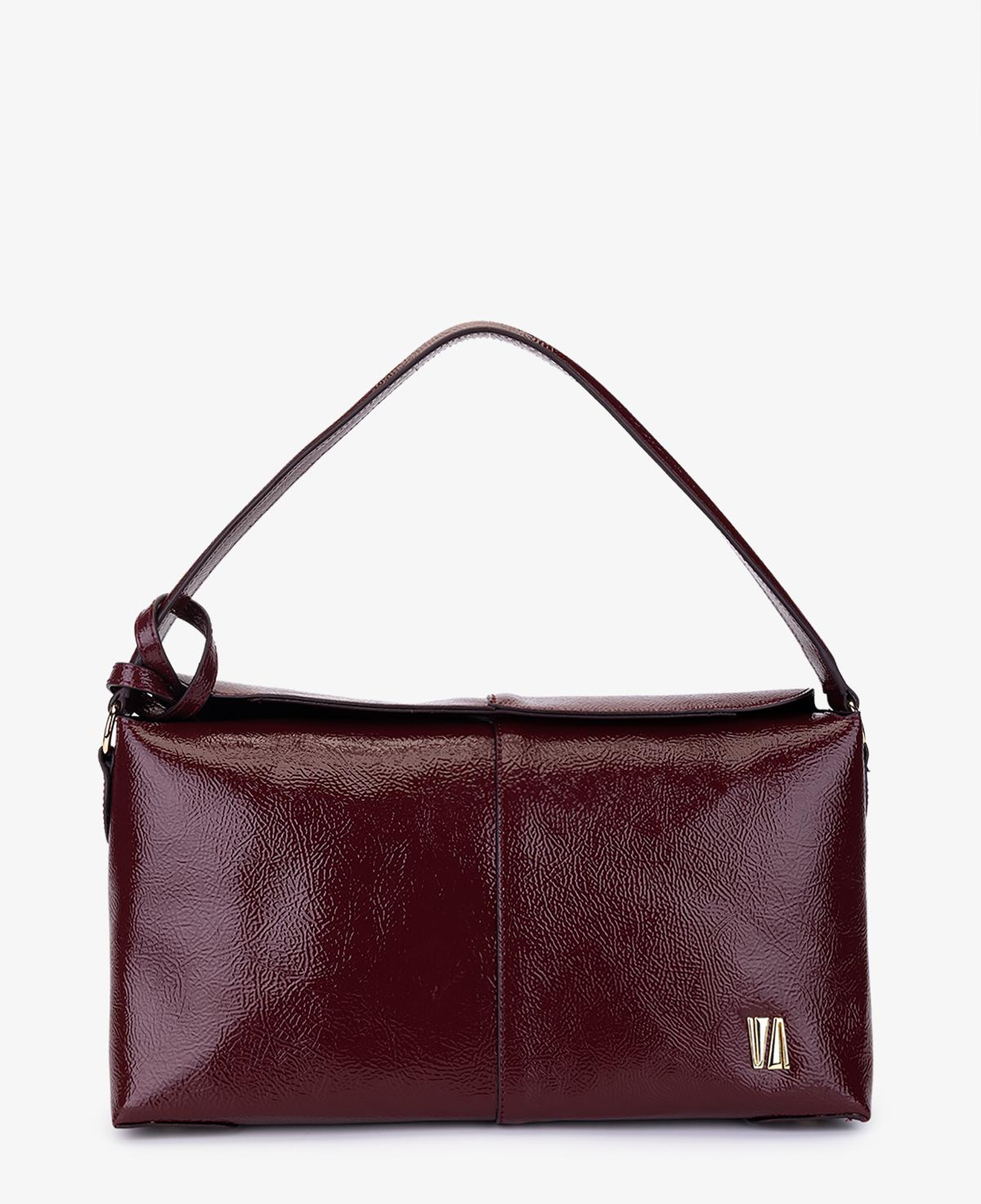 Valmenti Kadın Suni Deri Bordo Rugan Kol Çantası