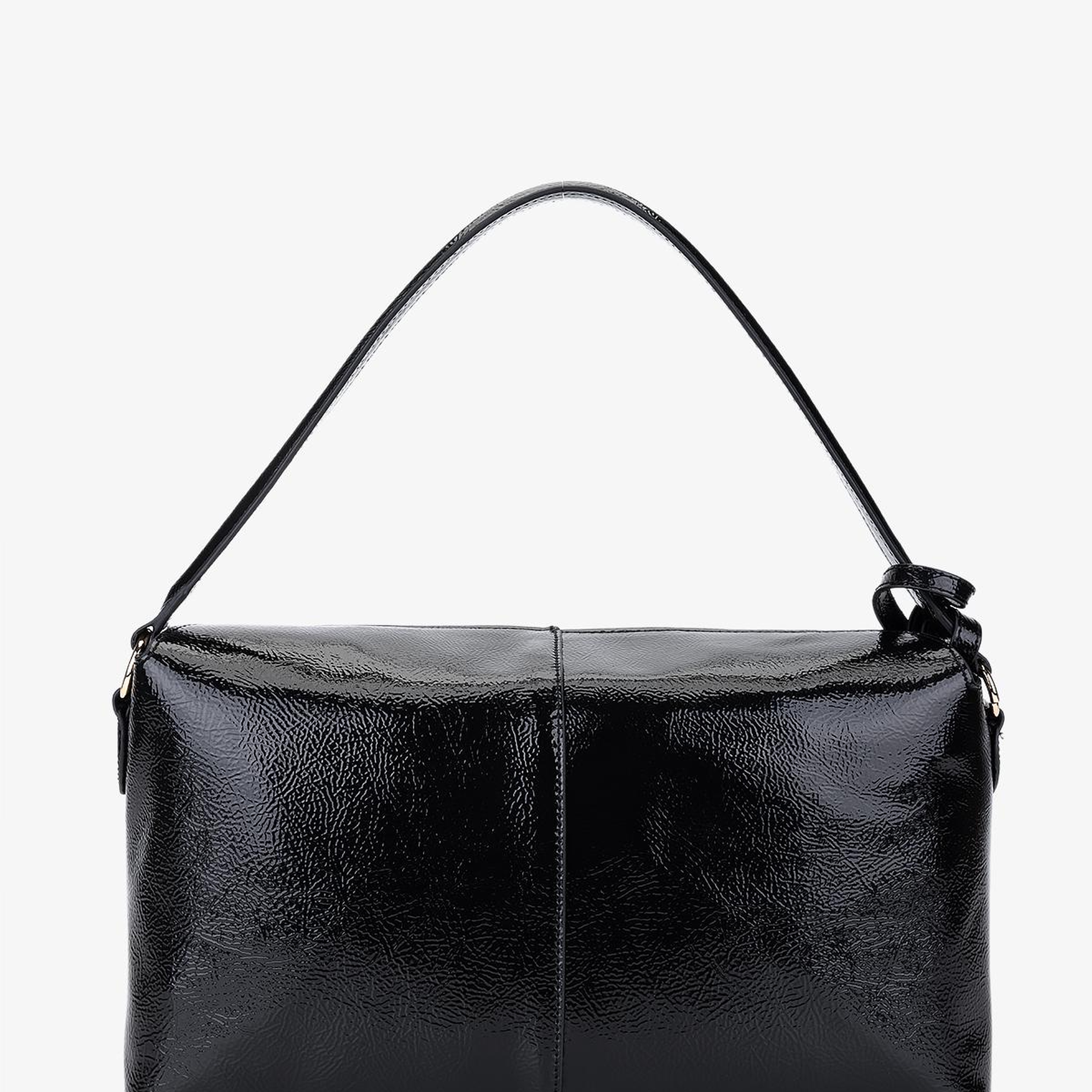 Valmenti Kadın Suni Deri Siyah Kırışık Rugan Kol Çantası