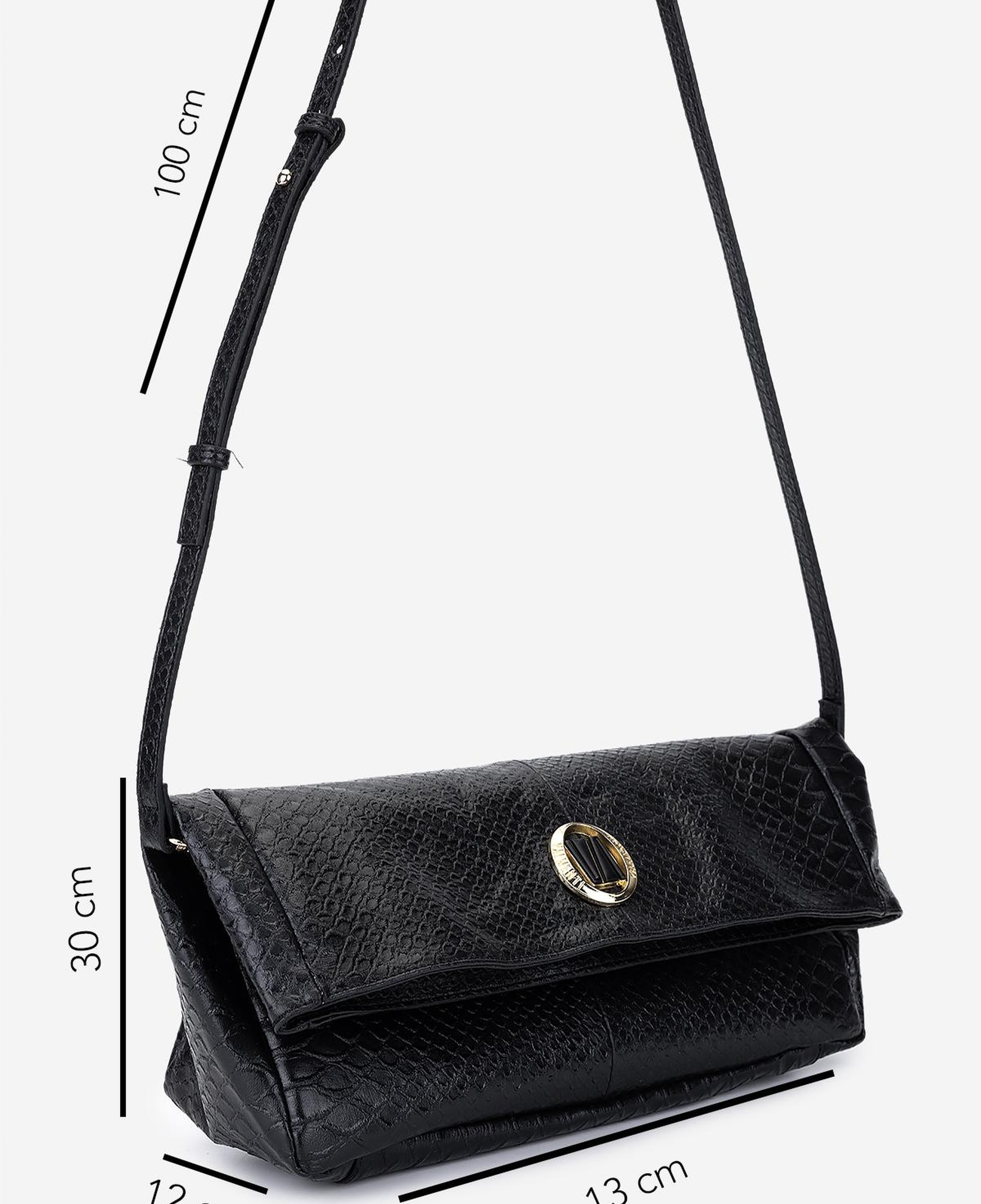 Valmenti Kadın Suni Deri Siyah Yılan Omuz Çanta