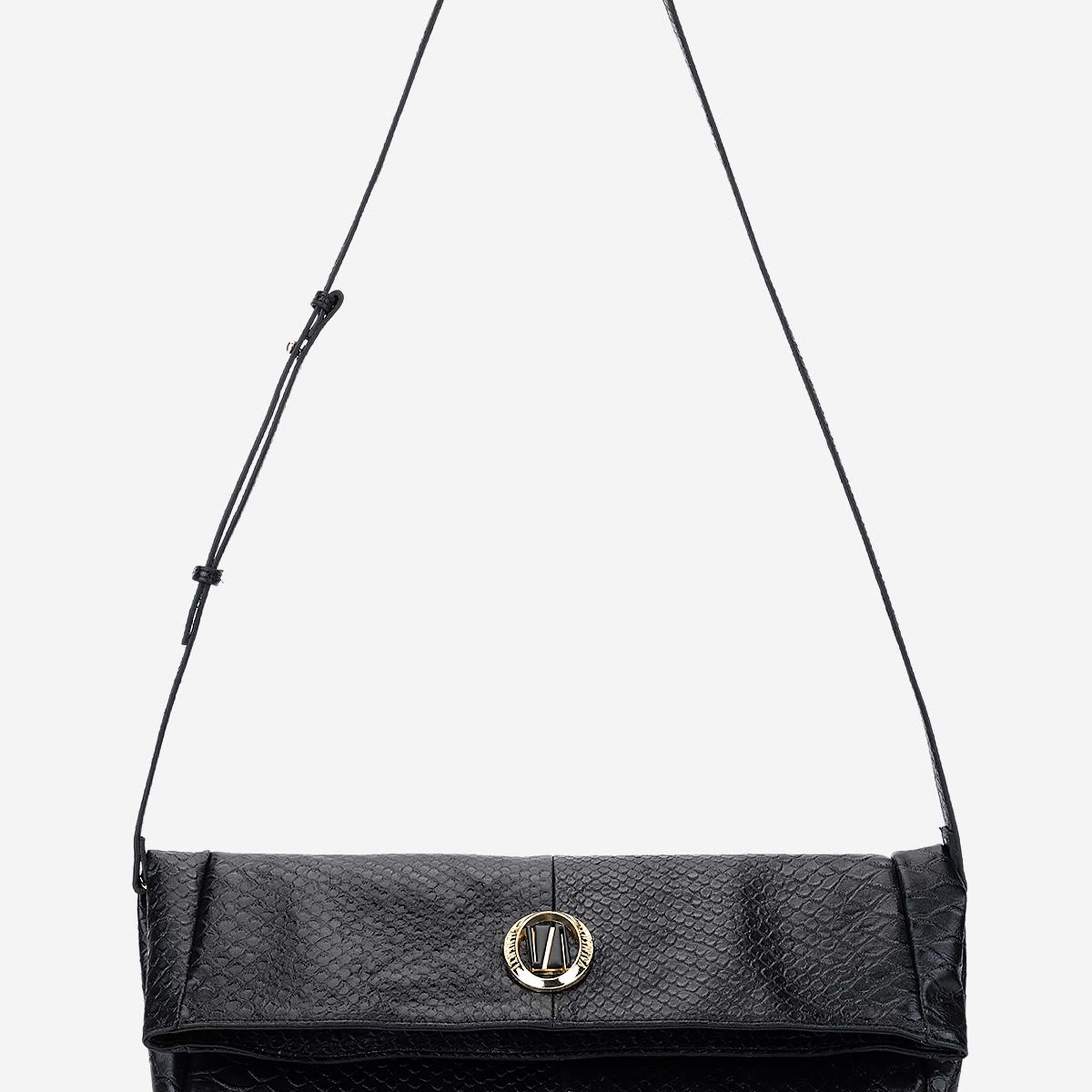 Valmenti Kadın Suni Deri Siyah Yılan Omuz Çanta