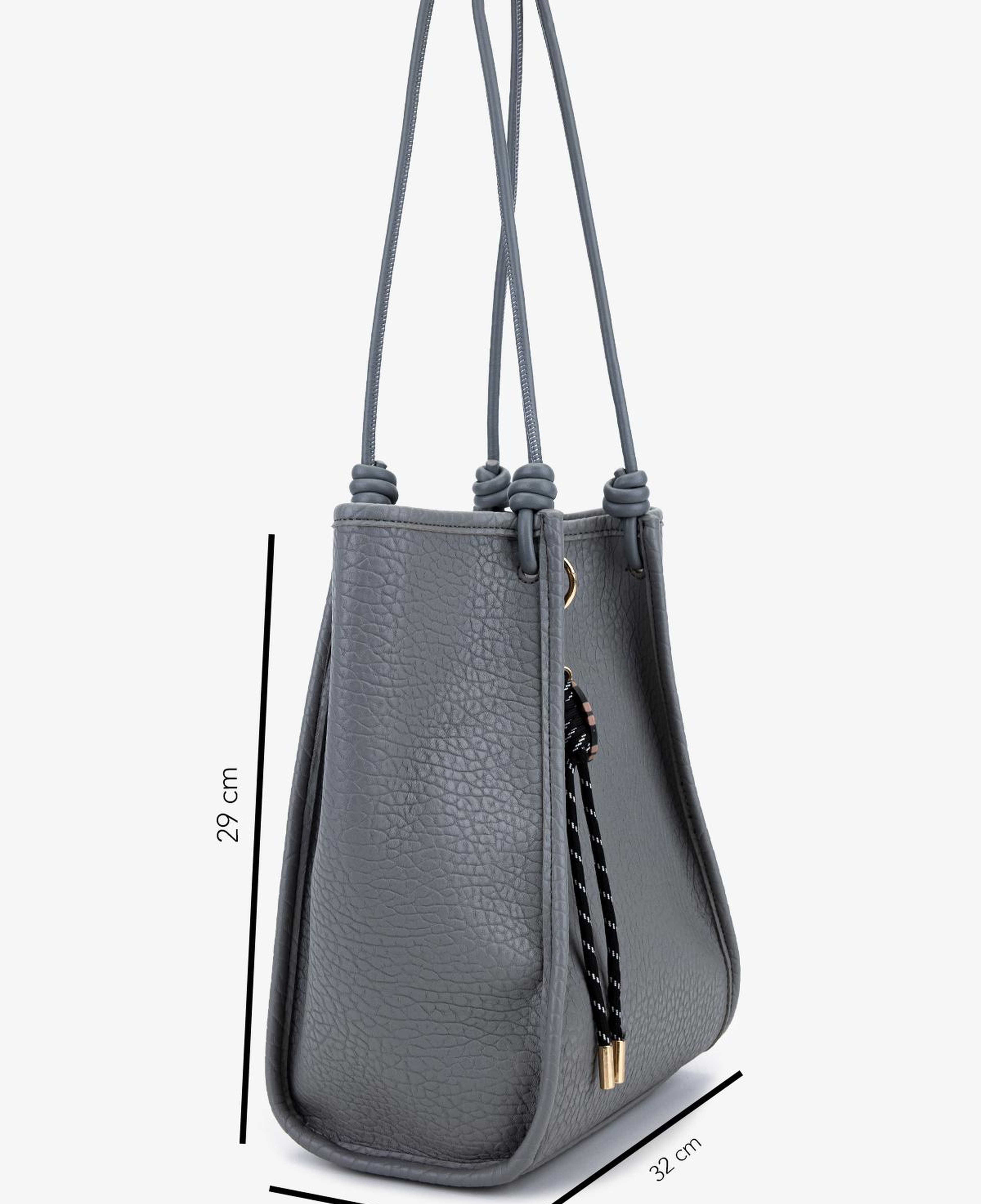 Valmenti Kadın Suni Deri Gri Omuz Çanta