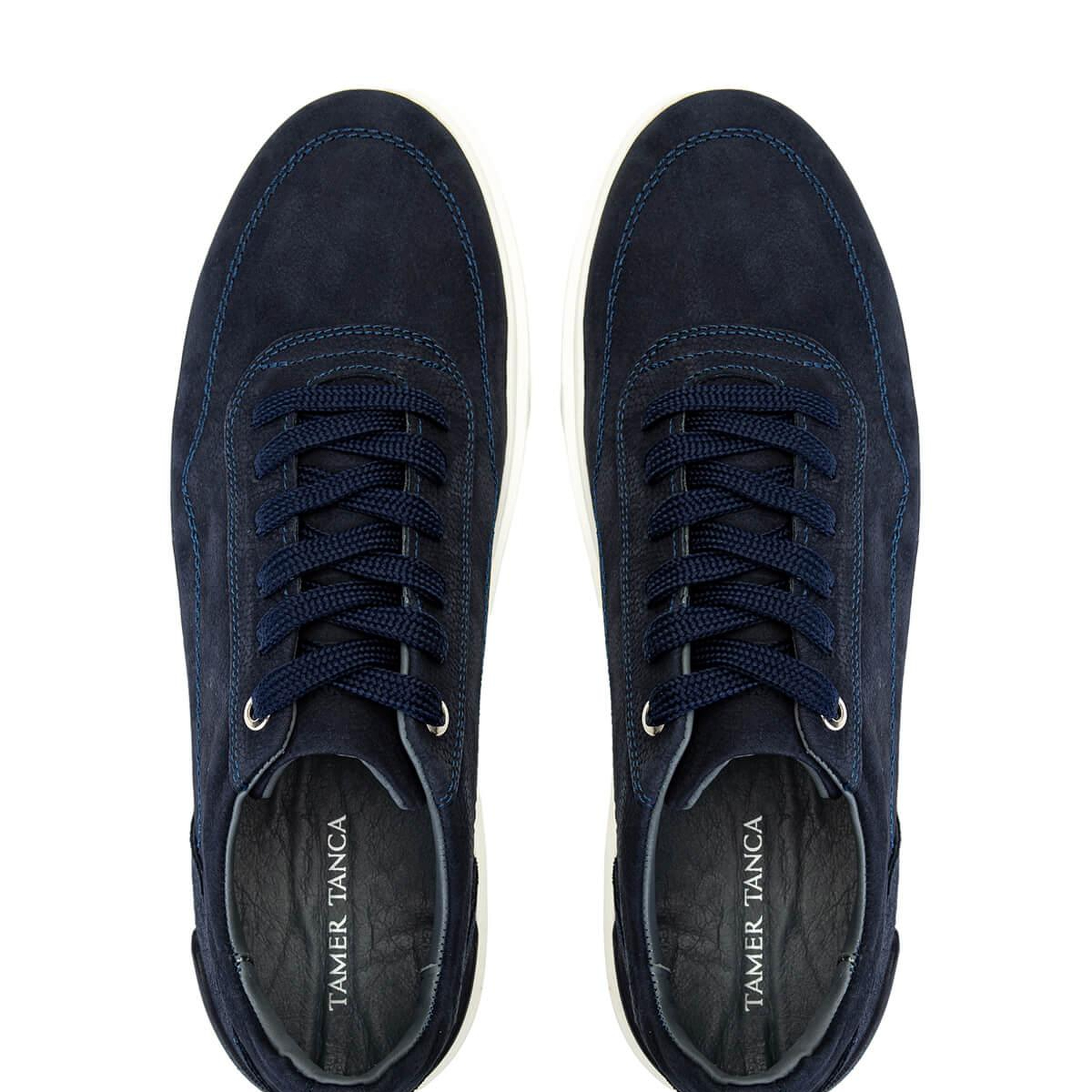 Tamer Tanca Erkek Hakiki Deri Lacivert Nubuk Sneakers & Spor Ayakkabı