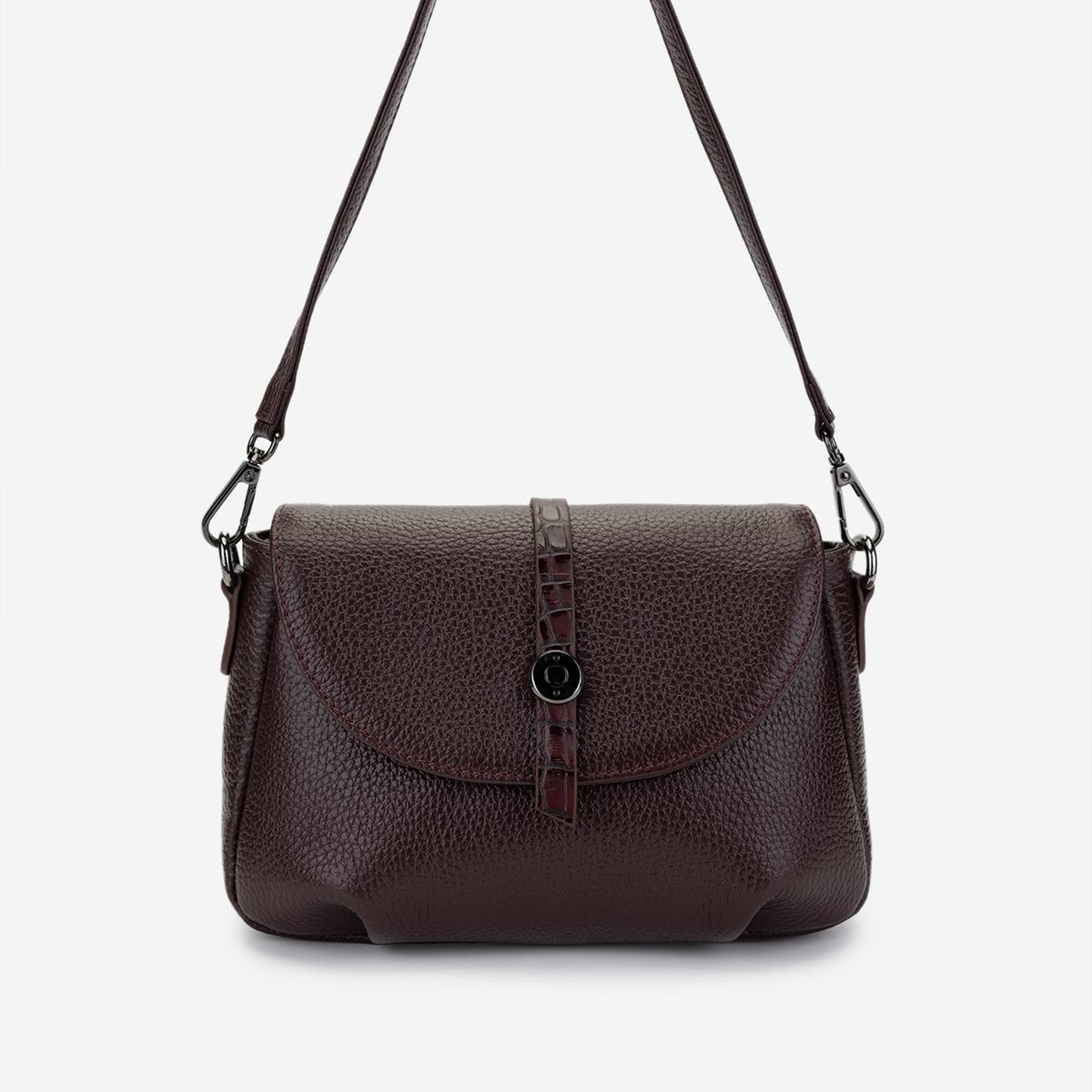 Valmenti Kadın Hakiki Deri Bordo Kol Çantası