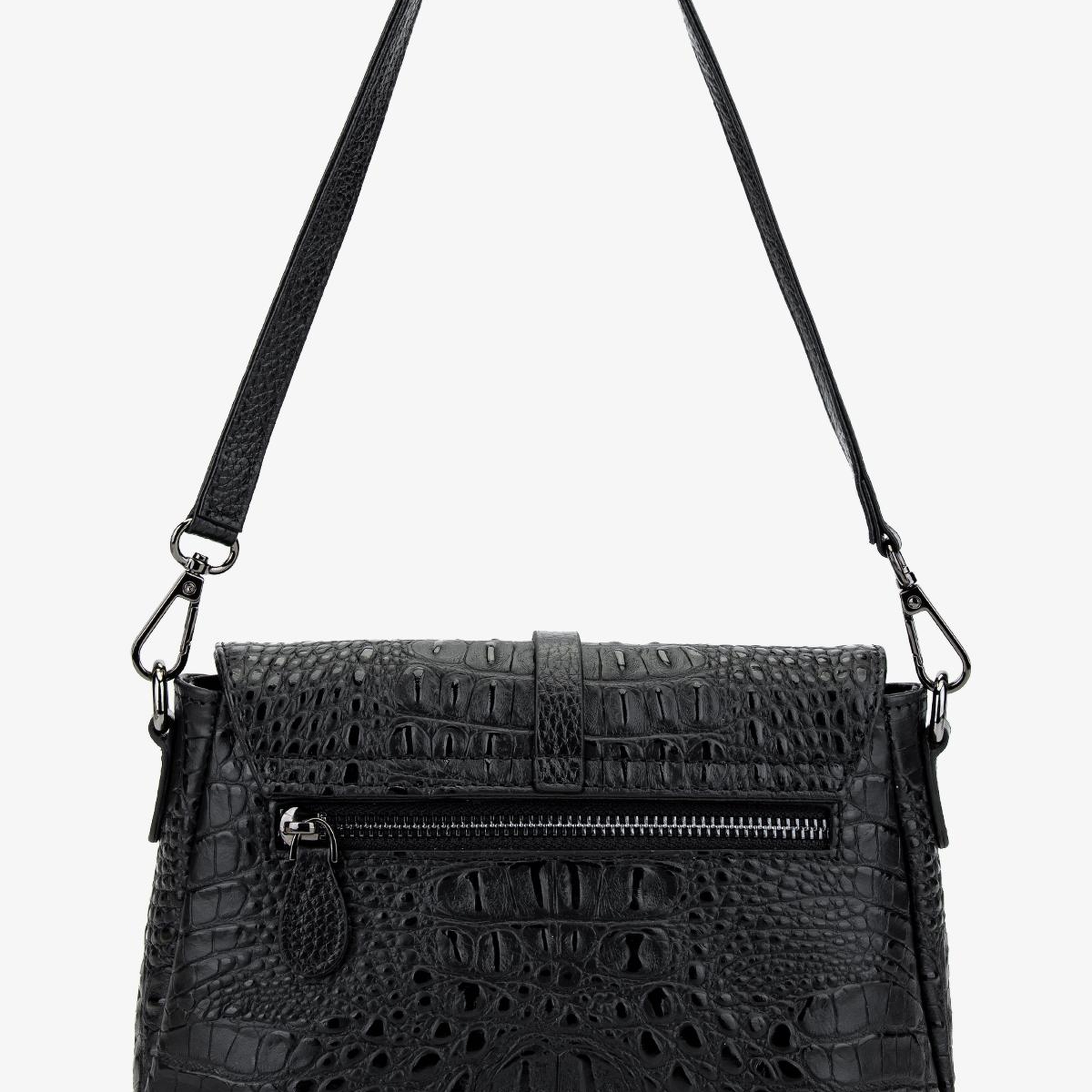 Valmenti Kadın Hakiki Deri Siyah Kol Çantası