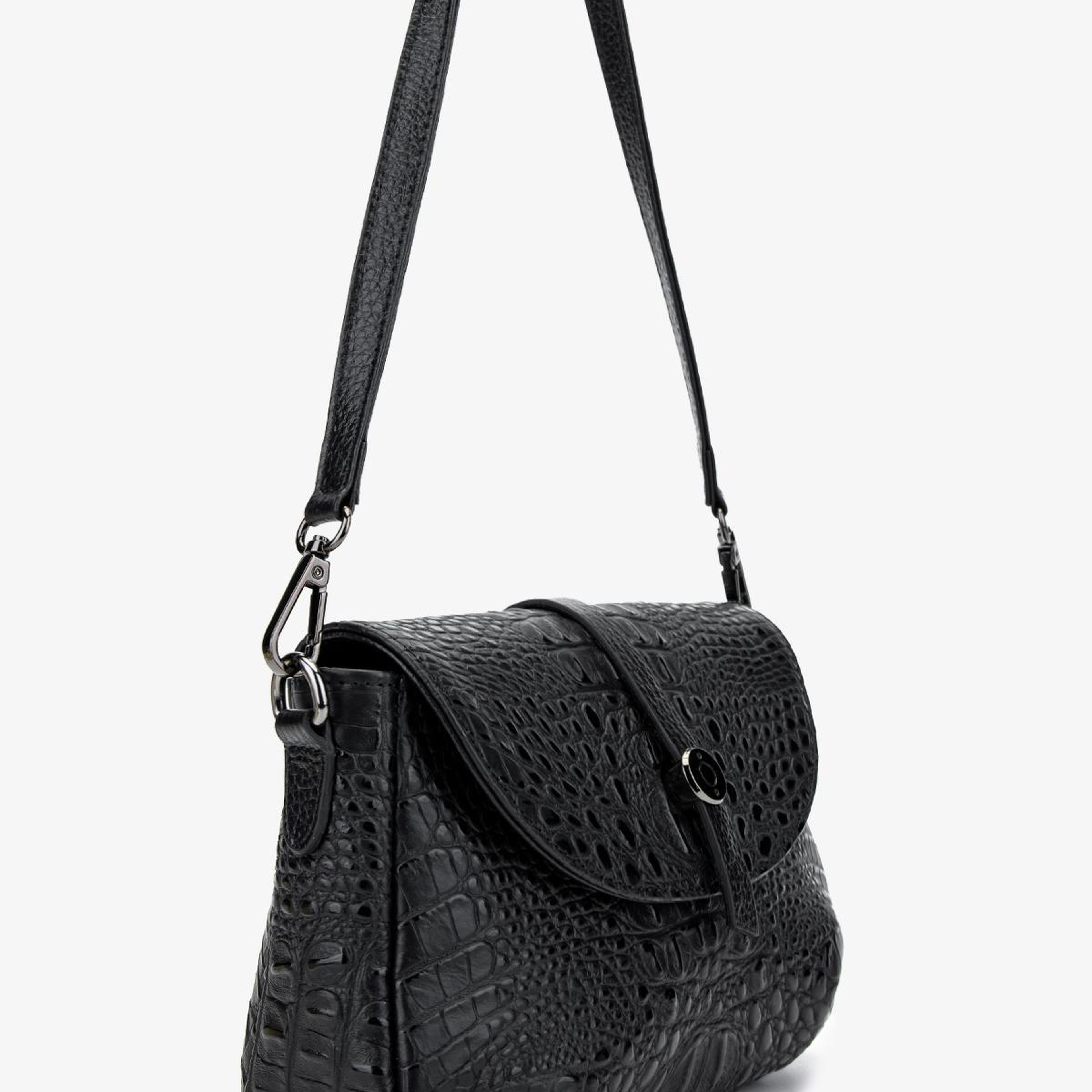 Valmenti Kadın Hakiki Deri Siyah Kol Çantası