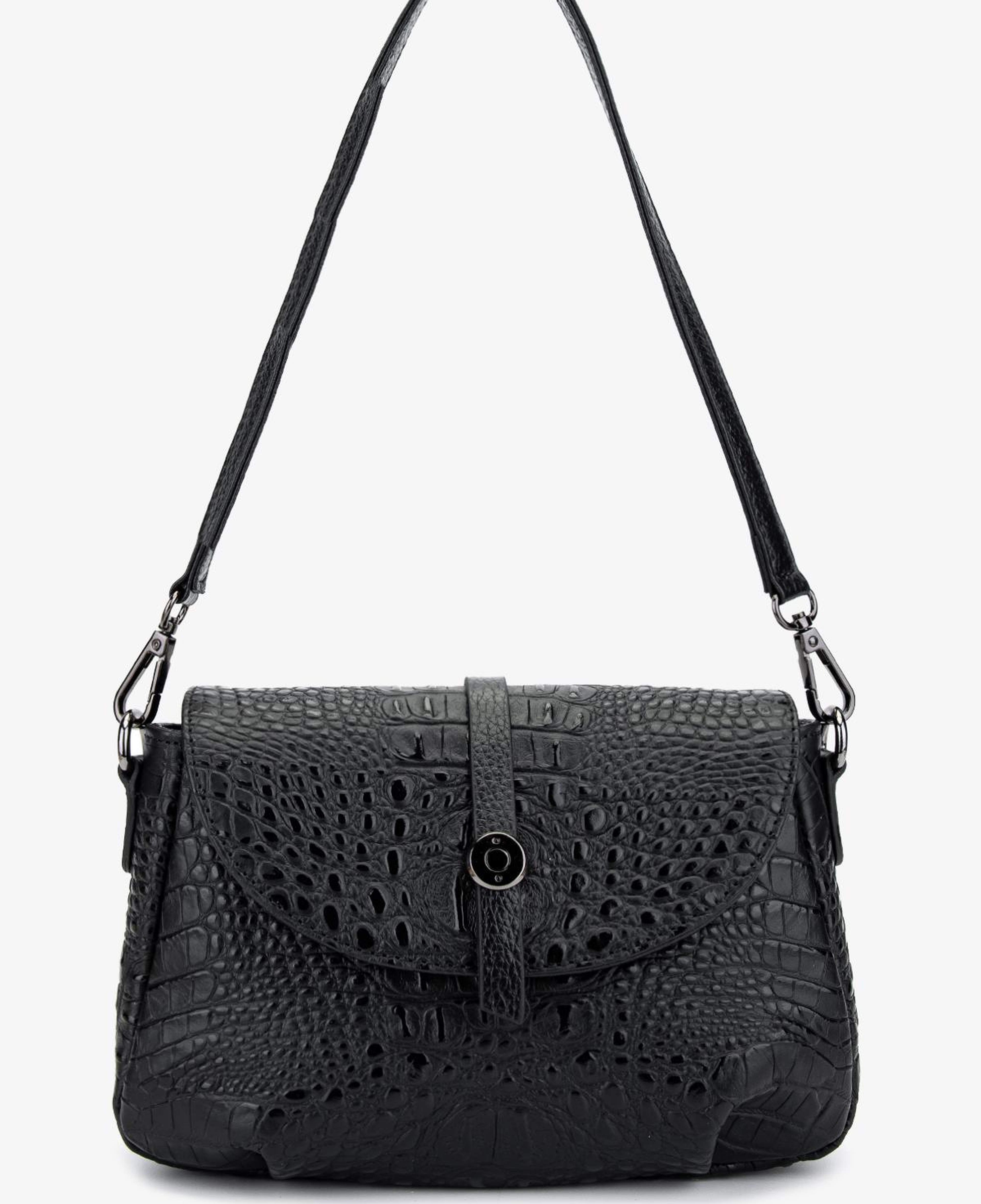 Valmenti Kadın Hakiki Deri Siyah Kol Çantası