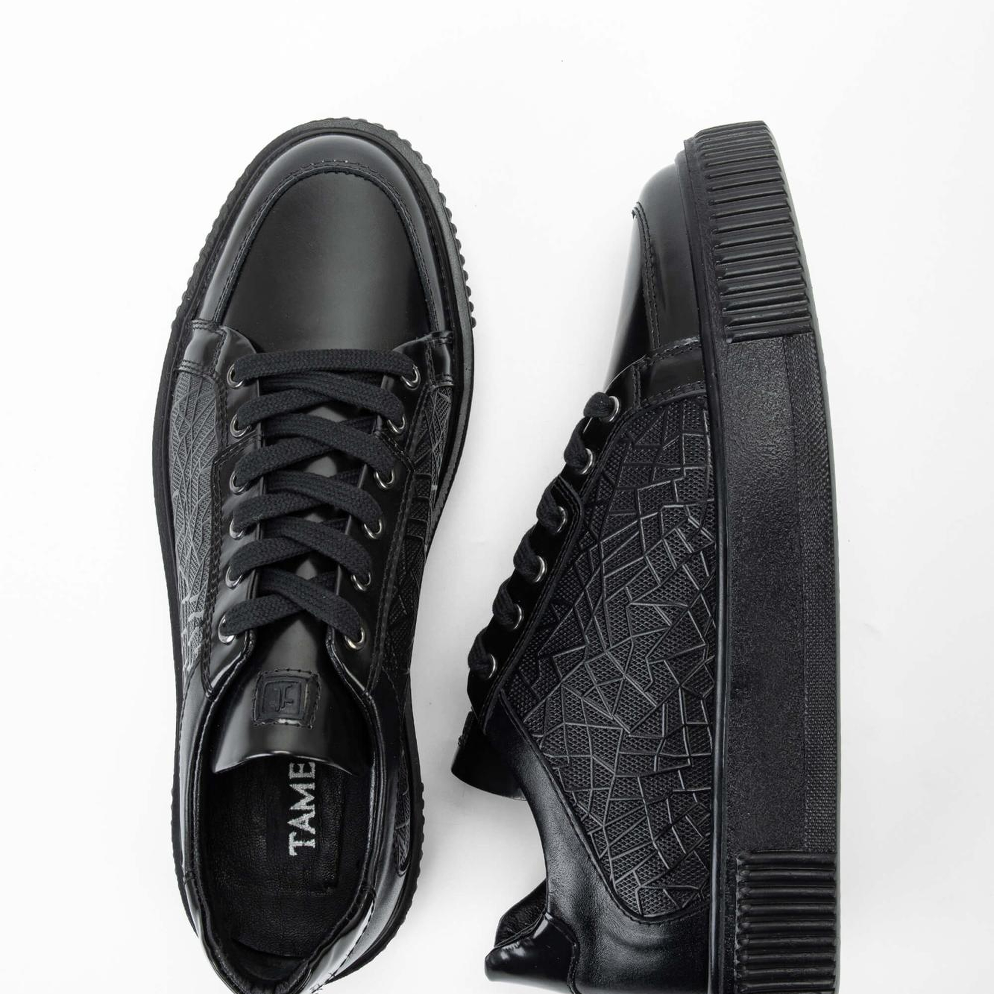 Tamer Tanca Erkek Hakiki Deri Siyah/Siyah Sneakers & Spor Ayakkabı