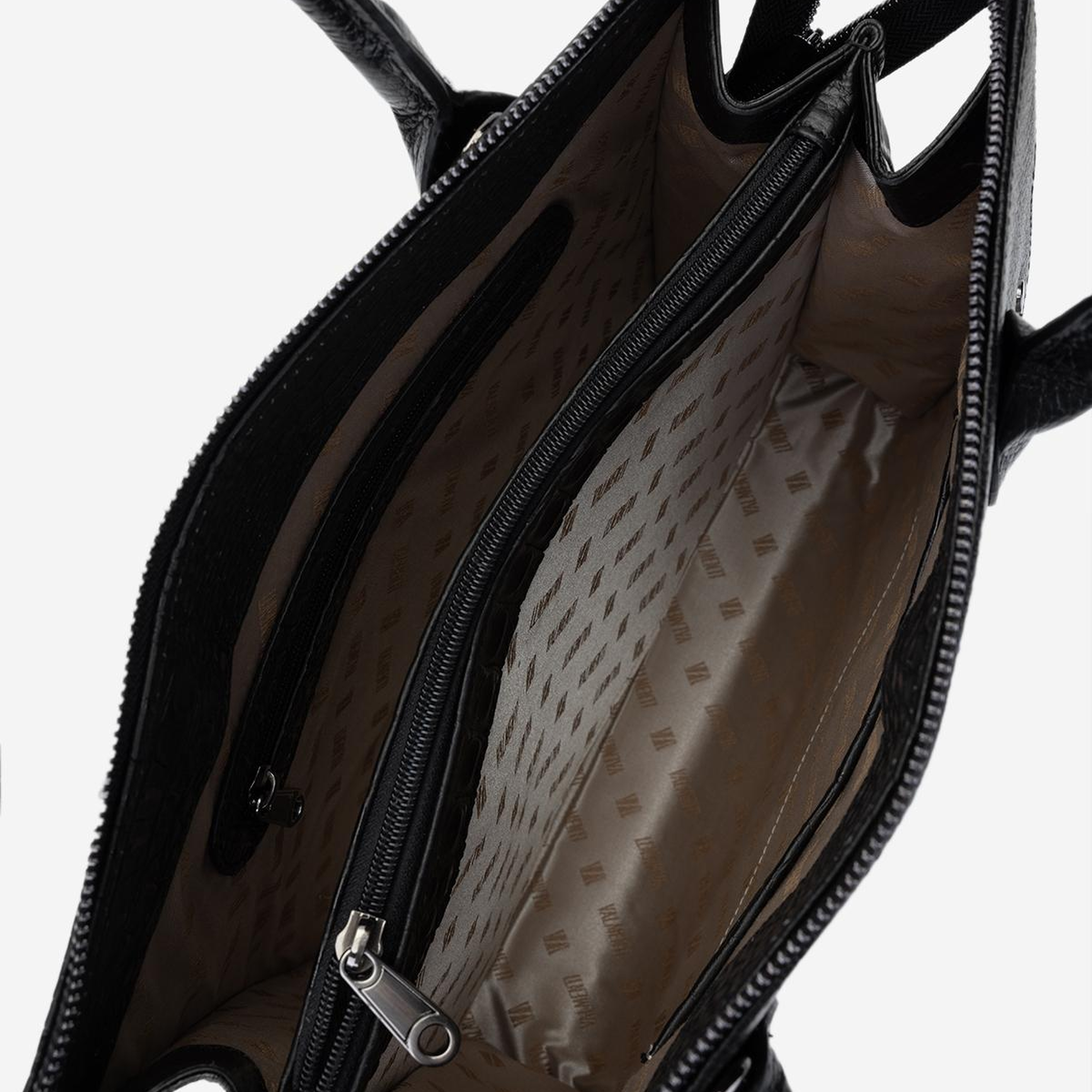 Valmenti Kadın Hakiki Deri Siyah Kroko Kol Çantası