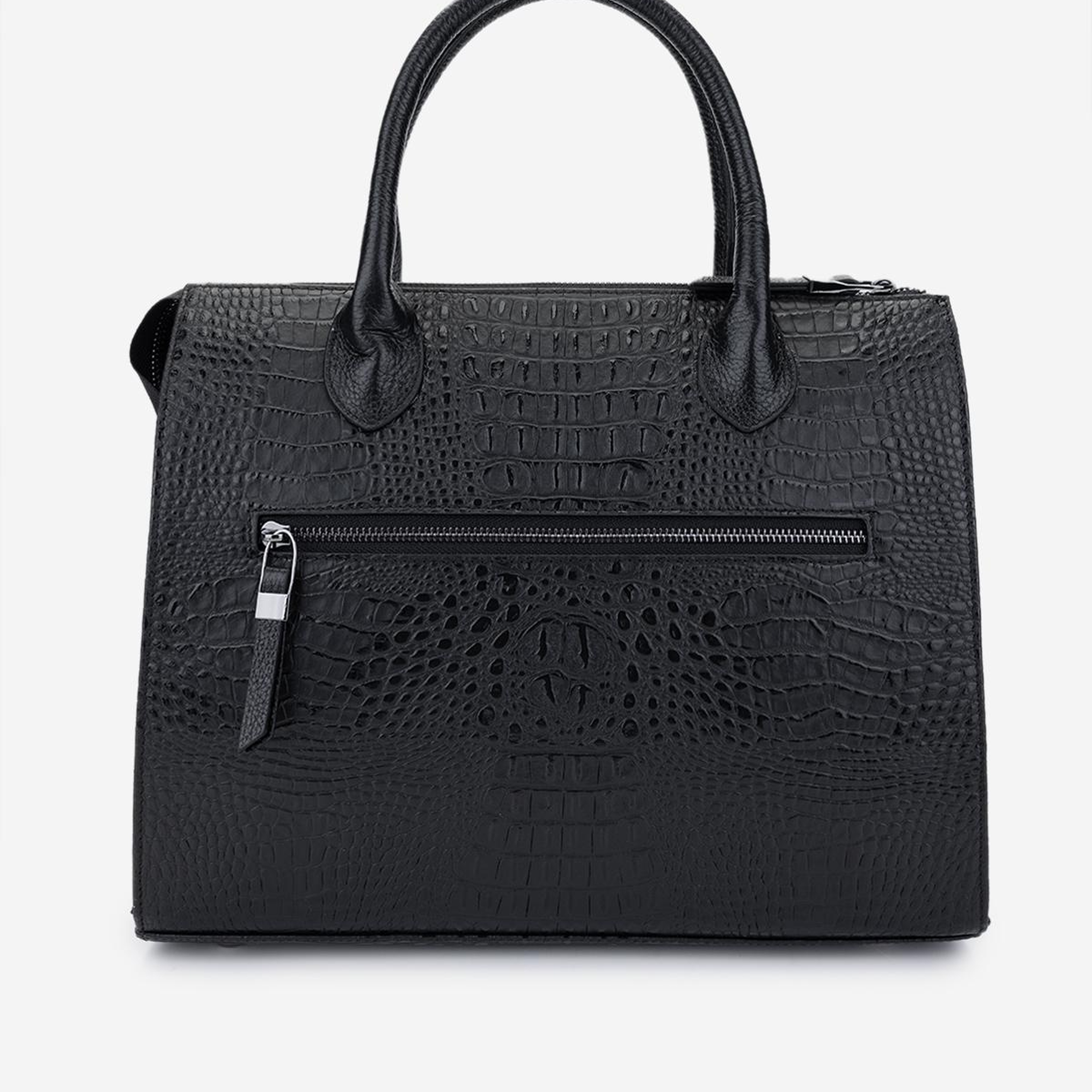 Valmenti Kadın Hakiki Deri Siyah Kroko Kol Çantası