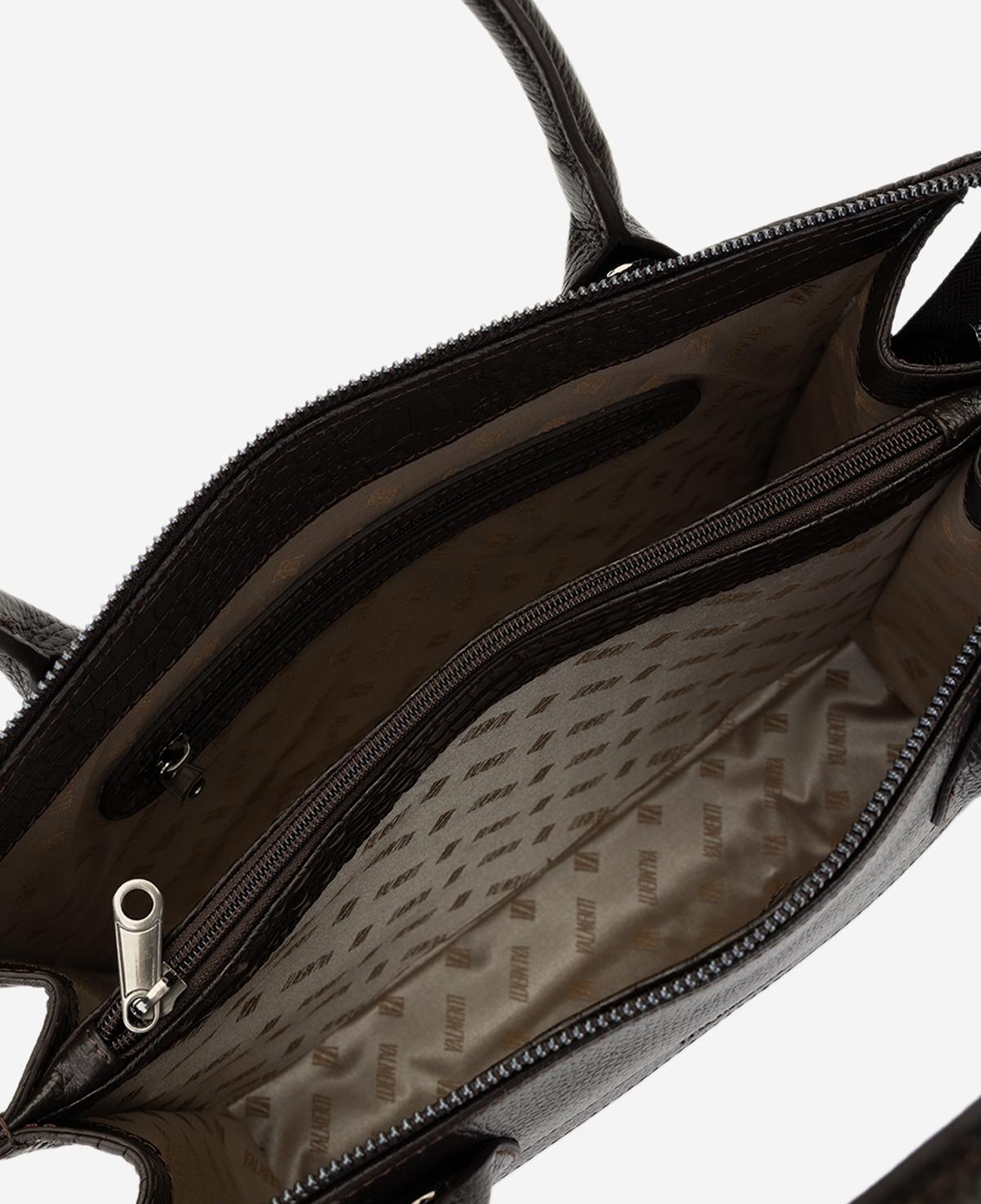 Valmenti Kadın Hakiki Deri Kahverengi Kroko Kol Çantası