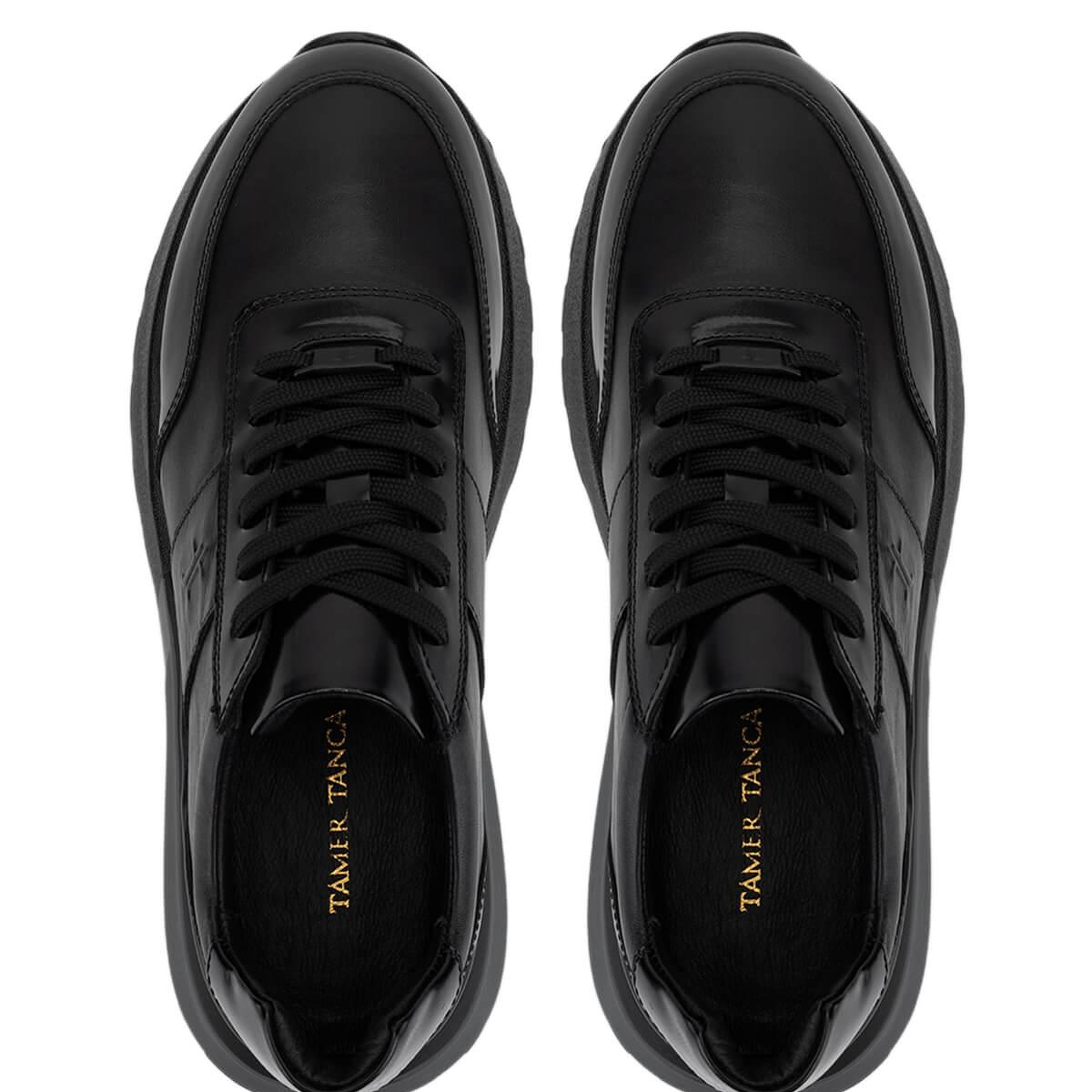 Tamer Tanca Erkek Hakiki Deri Siyah Açma Sneakers & Spor Ayakkabı