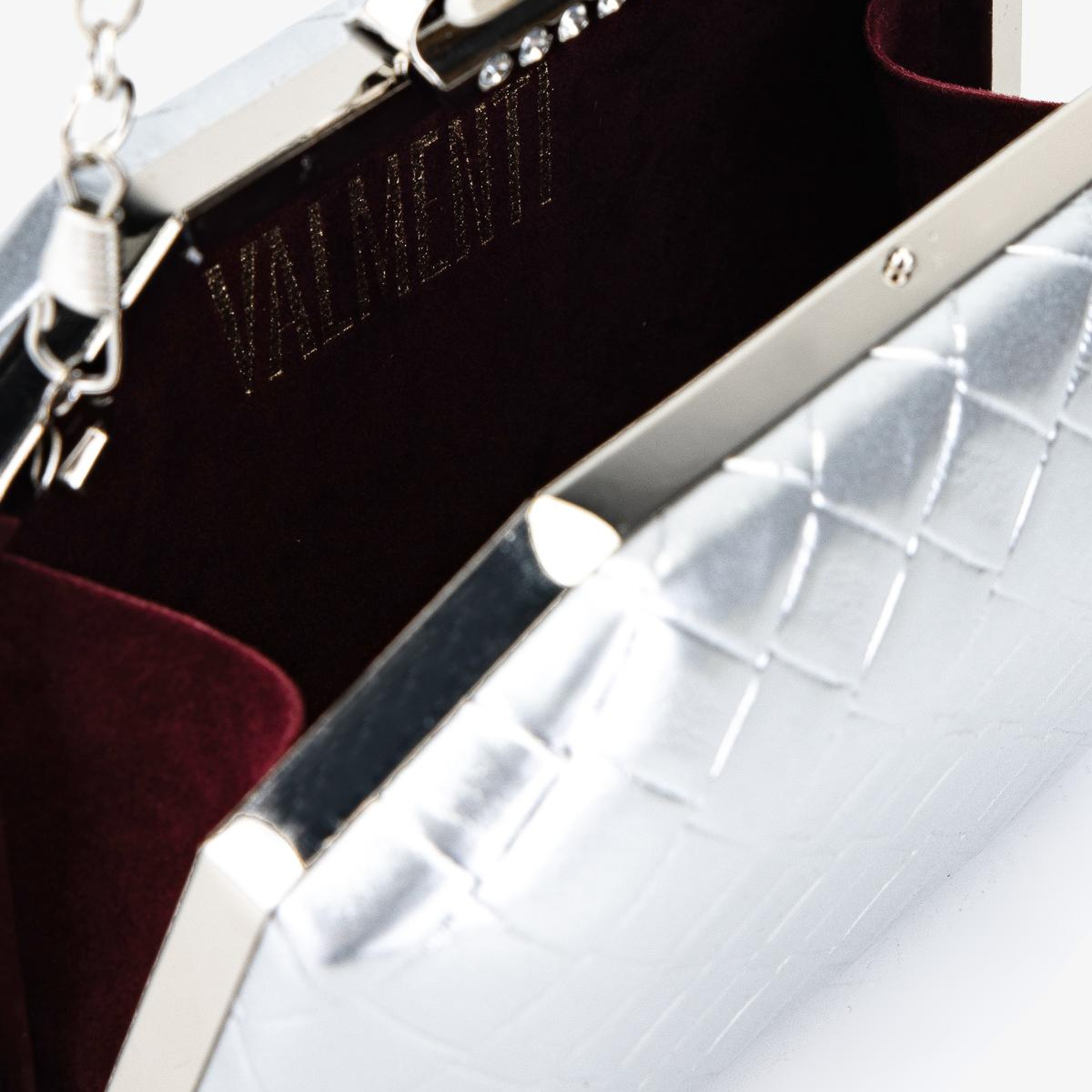 Valmenti Kadın Vegan Gümüş Abiye Çanta