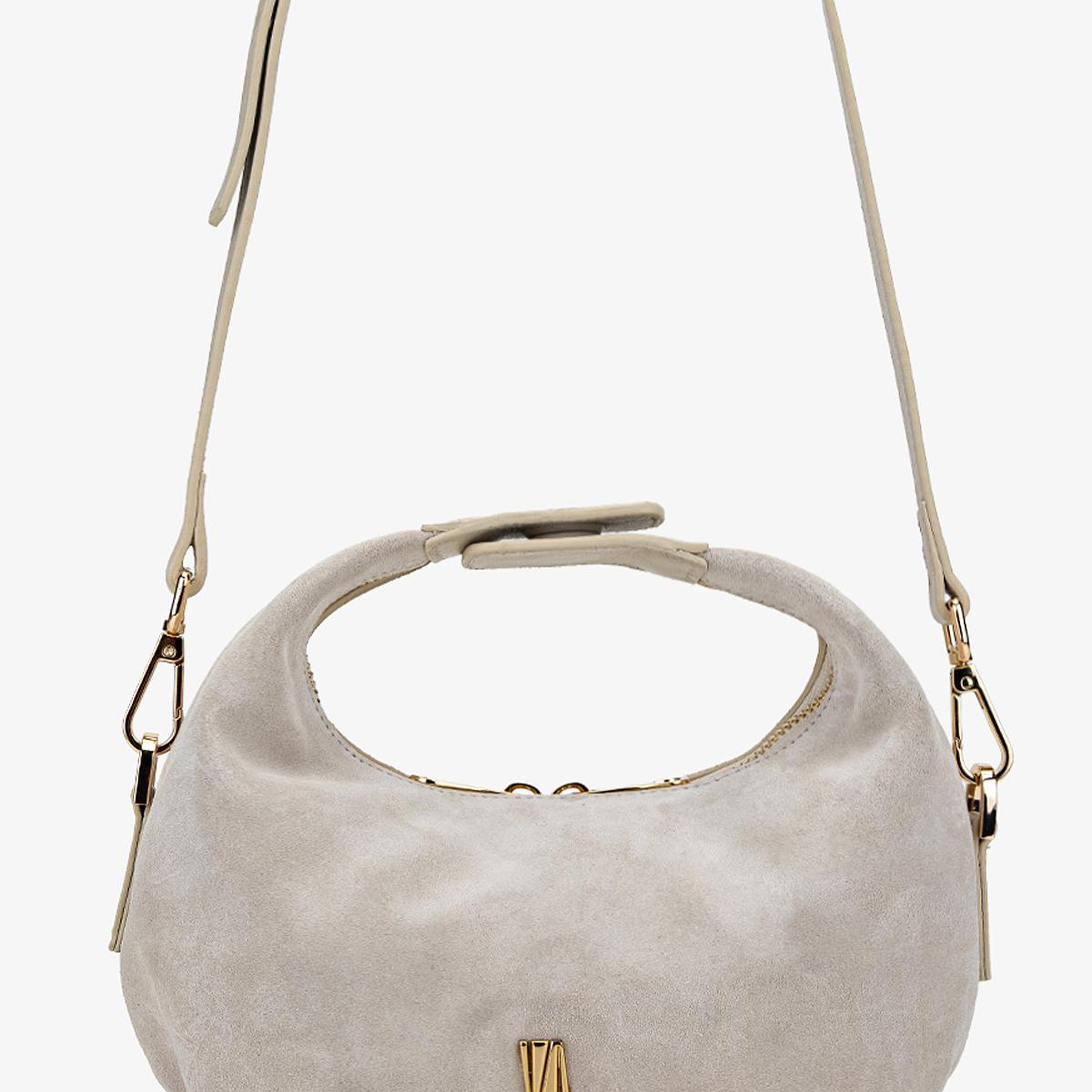 Valmenti Kadın Hakiki Deri Bej Süet El Çantası