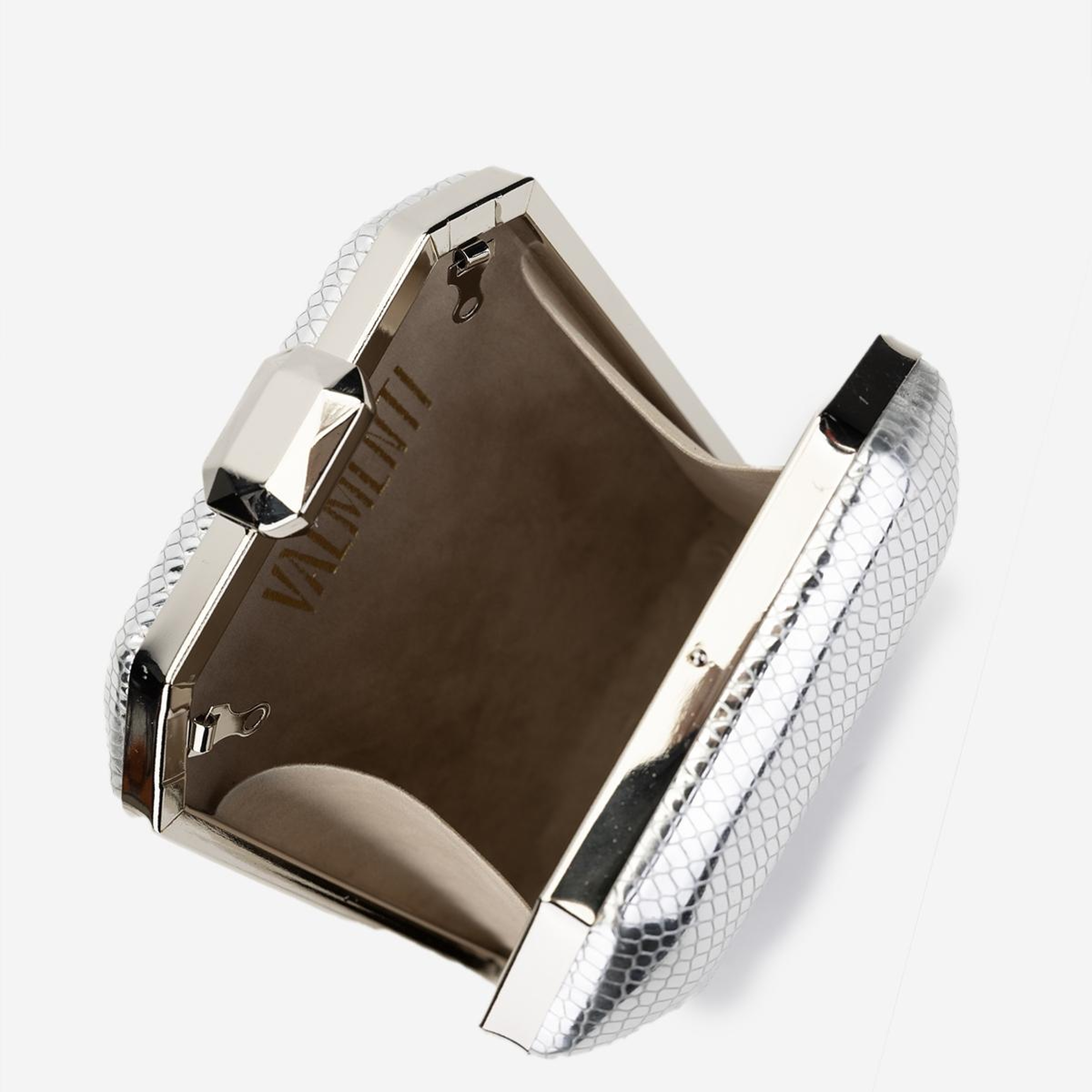 Valmenti Kadın Suni Deri Gümüş Abiye Çanta