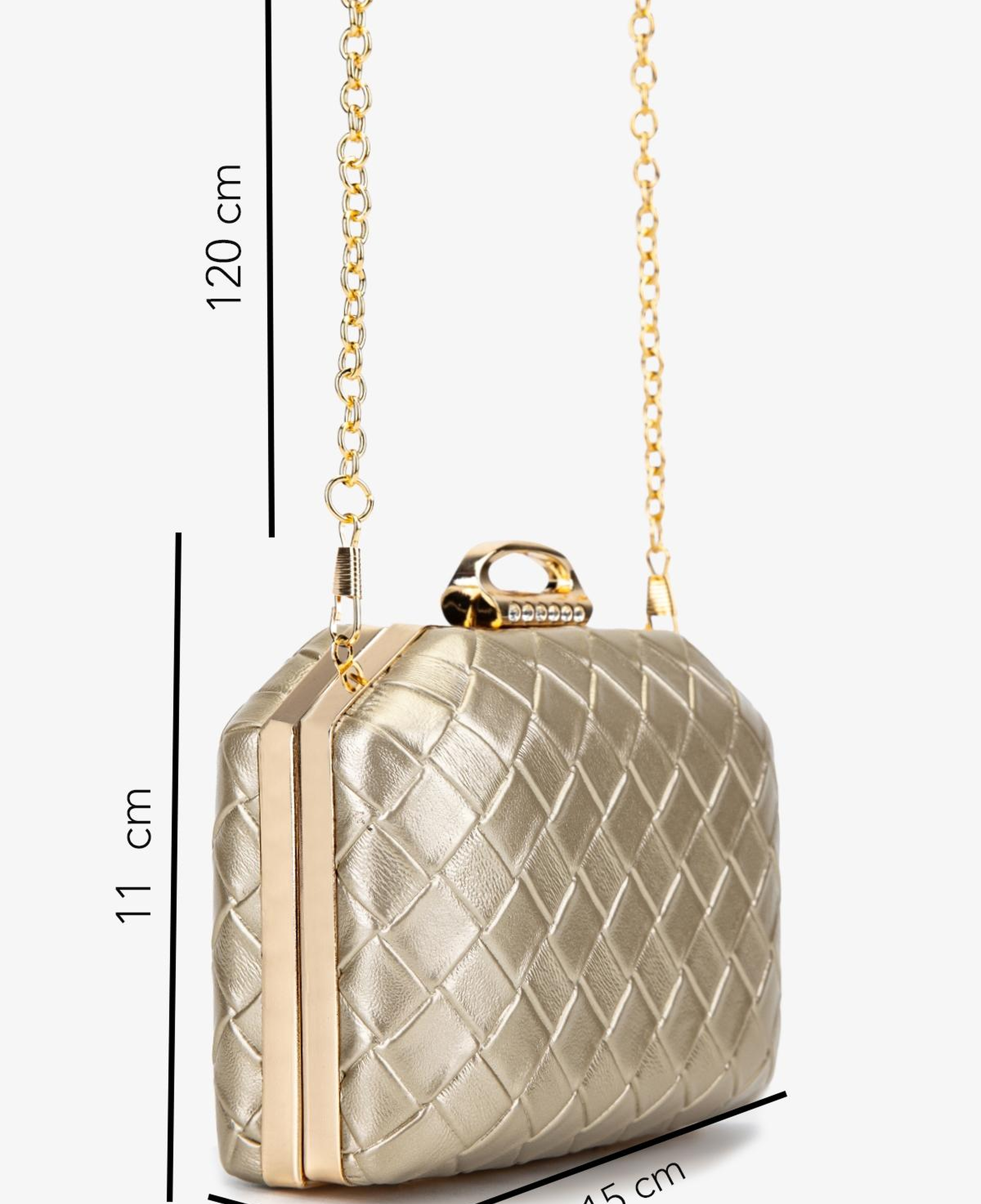 Valmenti Kadın Vegan Altın Abiye Çanta