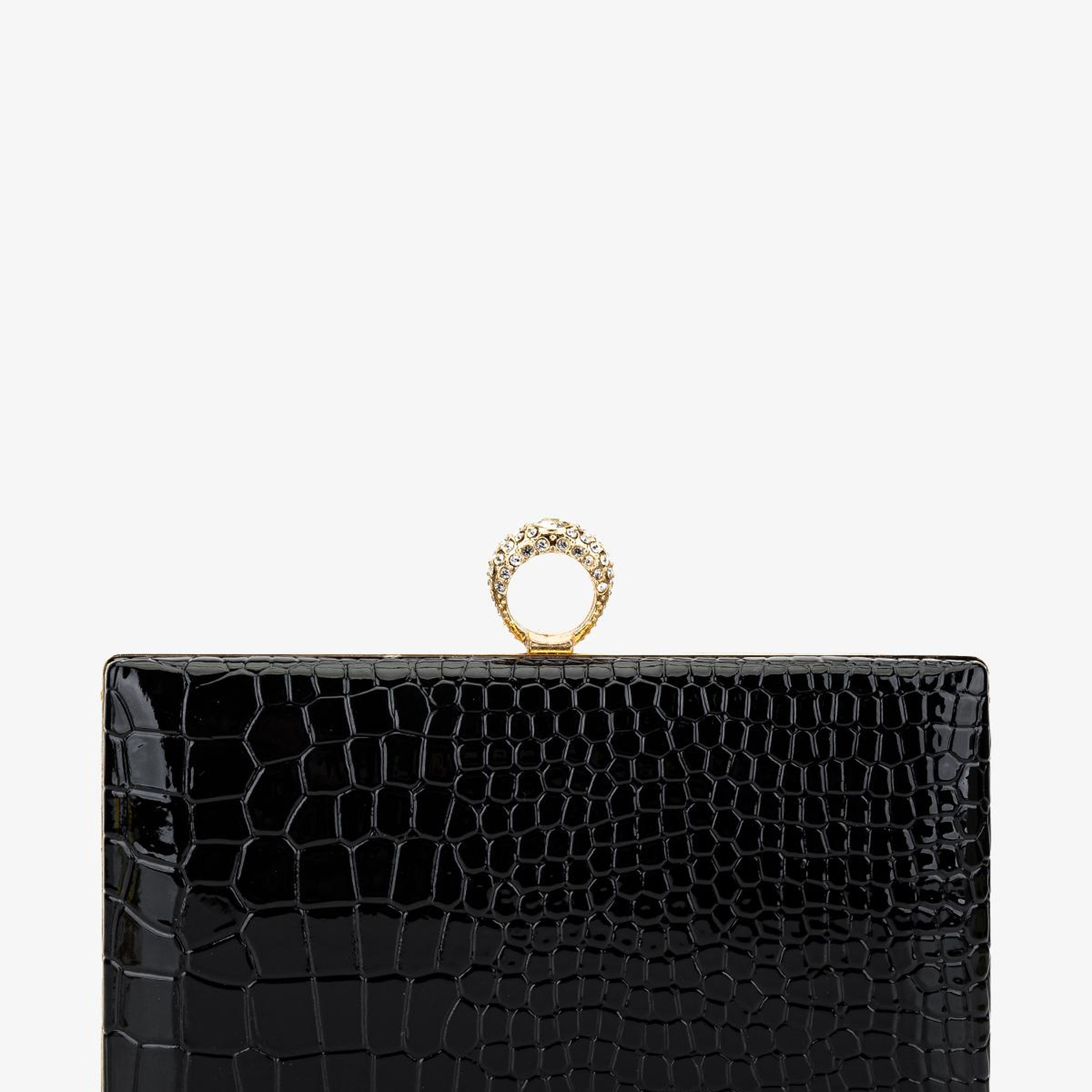 Valmenti Kadın Vegan Siyah Kroko Abiye Çanta