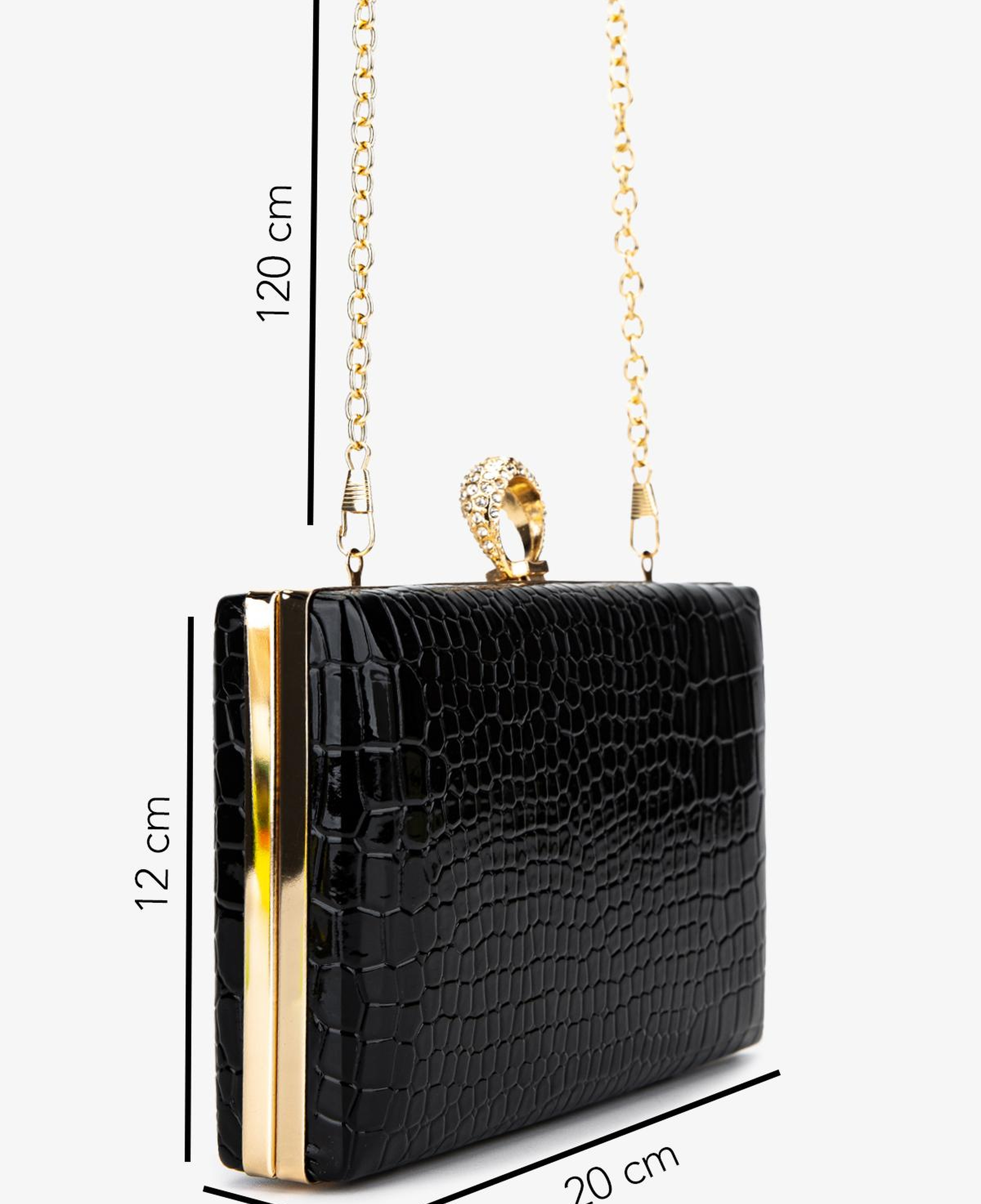 Valmenti Kadın Vegan Siyah Kroko Abiye Çanta