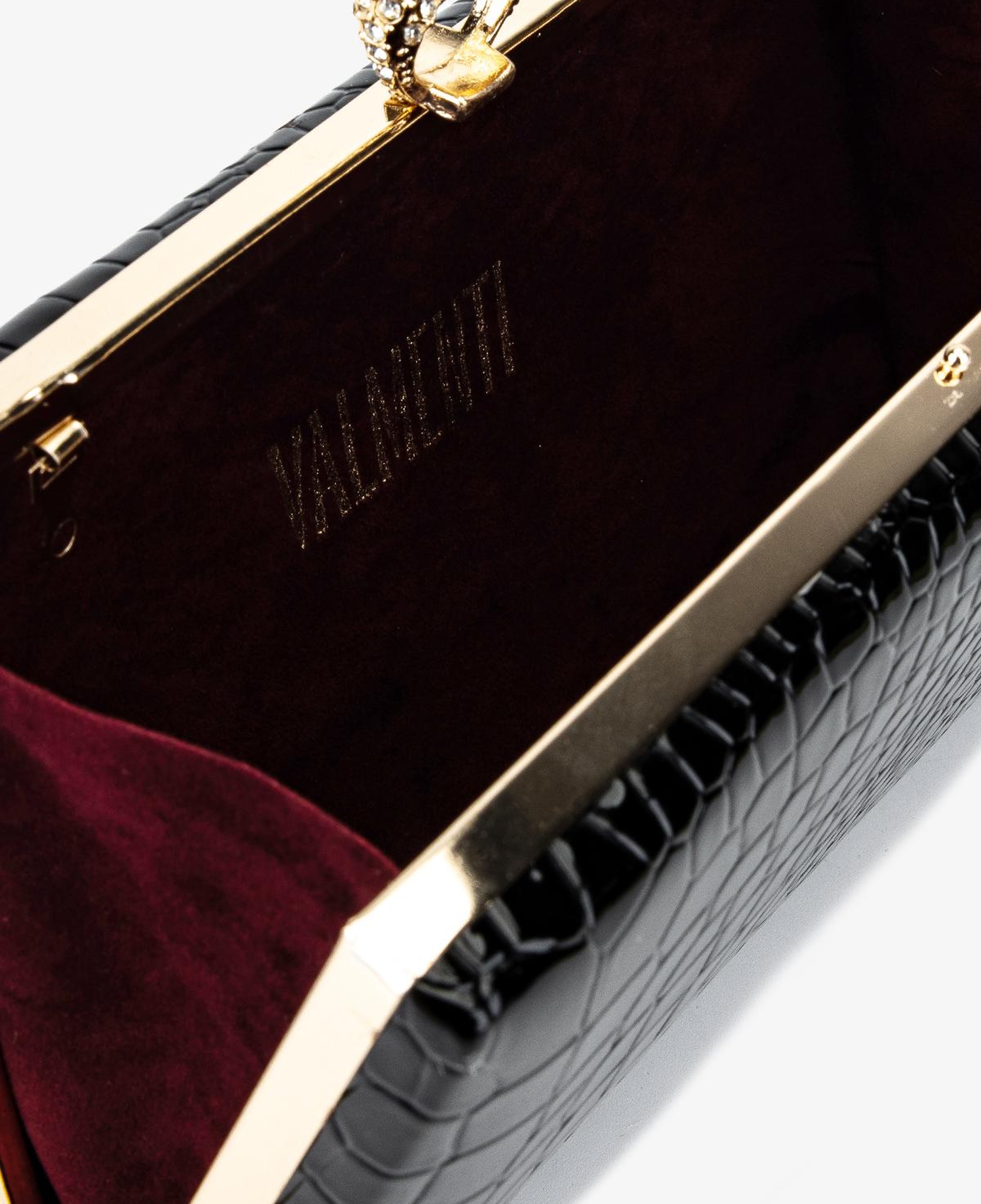 Valmenti Kadın Vegan Siyah Kroko Abiye Çanta