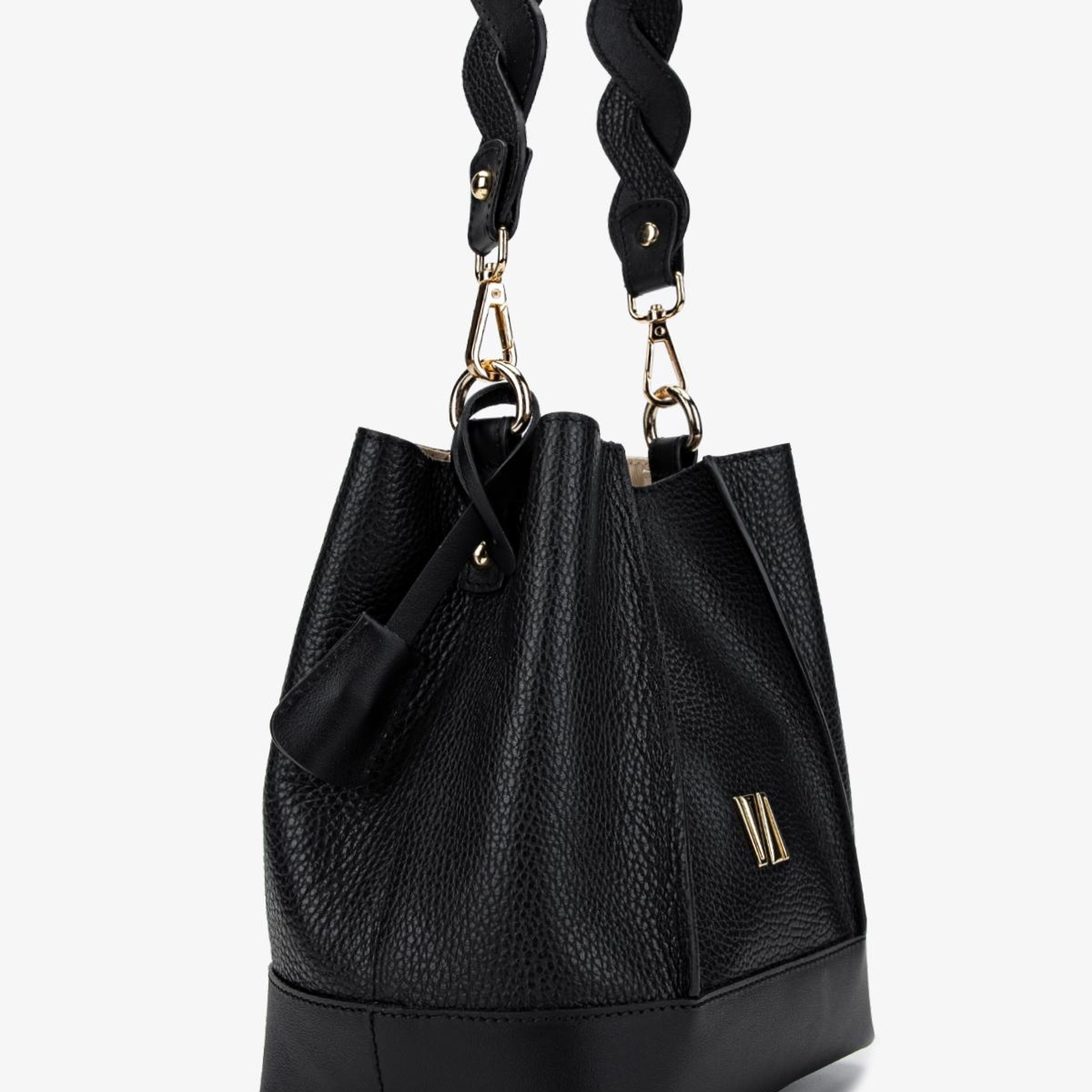 Valmenti Kadın Hakiki Deri Siyah Floter Omuz Çanta