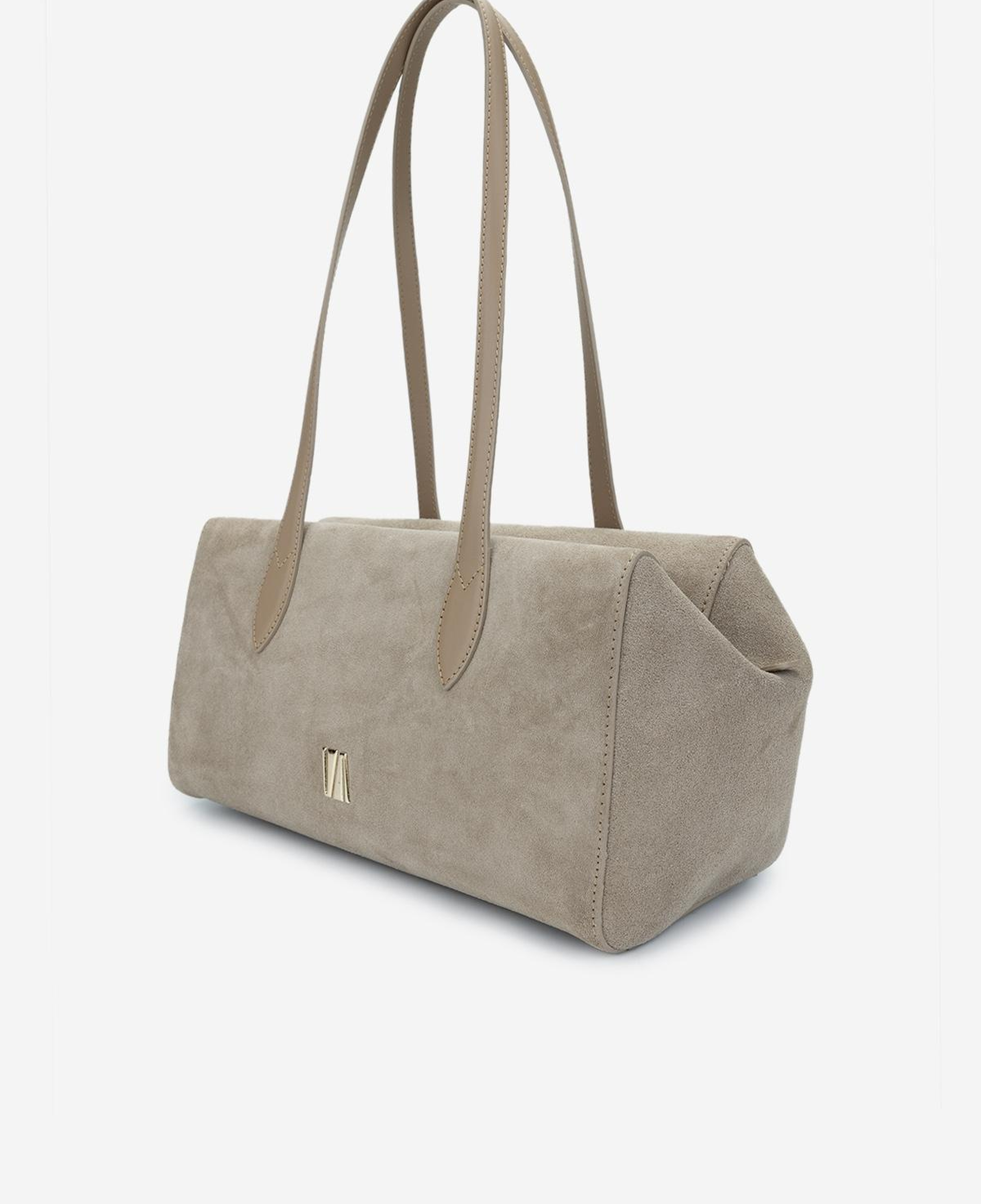 Valmenti Kadın Hakiki Deri Bej Süet Omuz Çanta