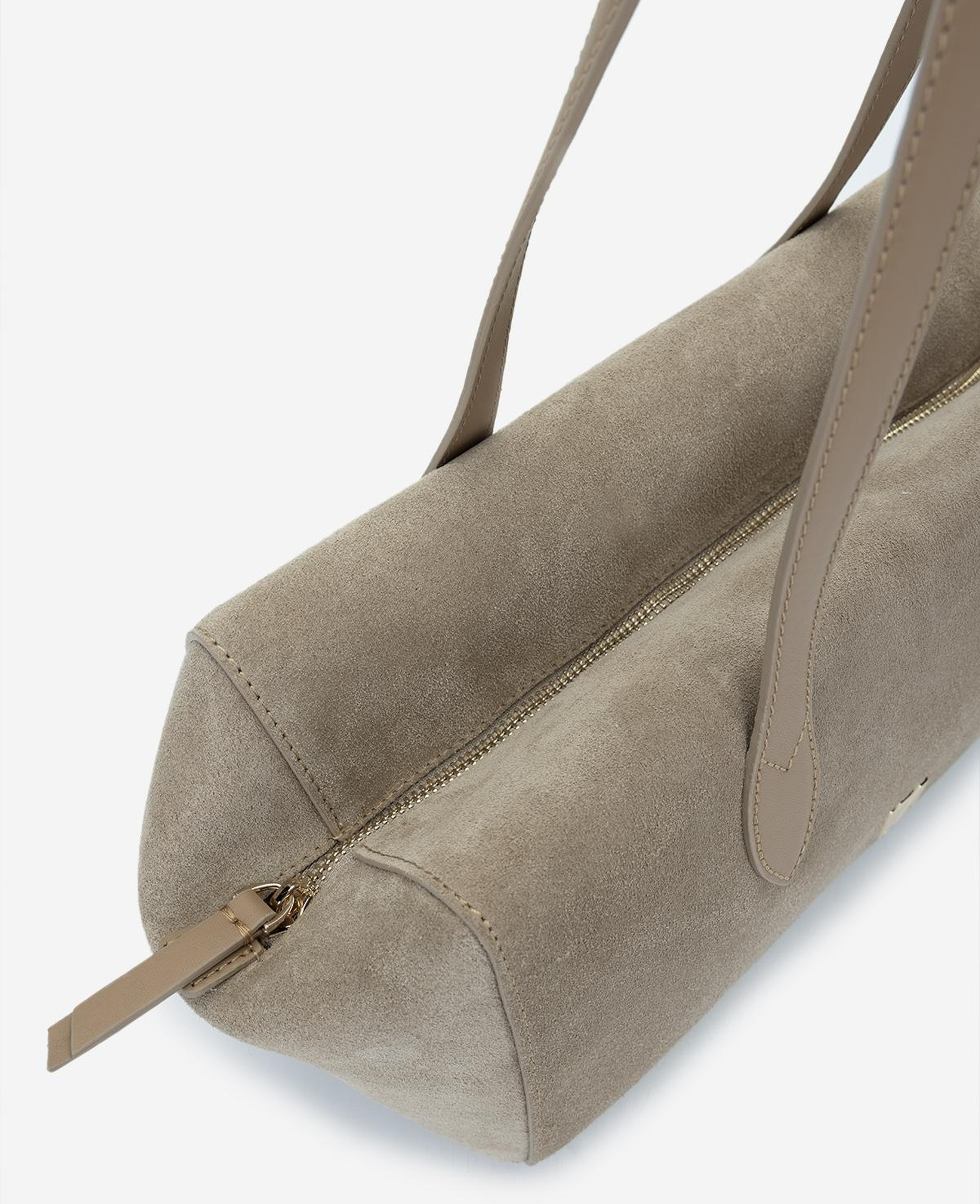 Valmenti Kadın Hakiki Deri Bej Süet Omuz Çanta