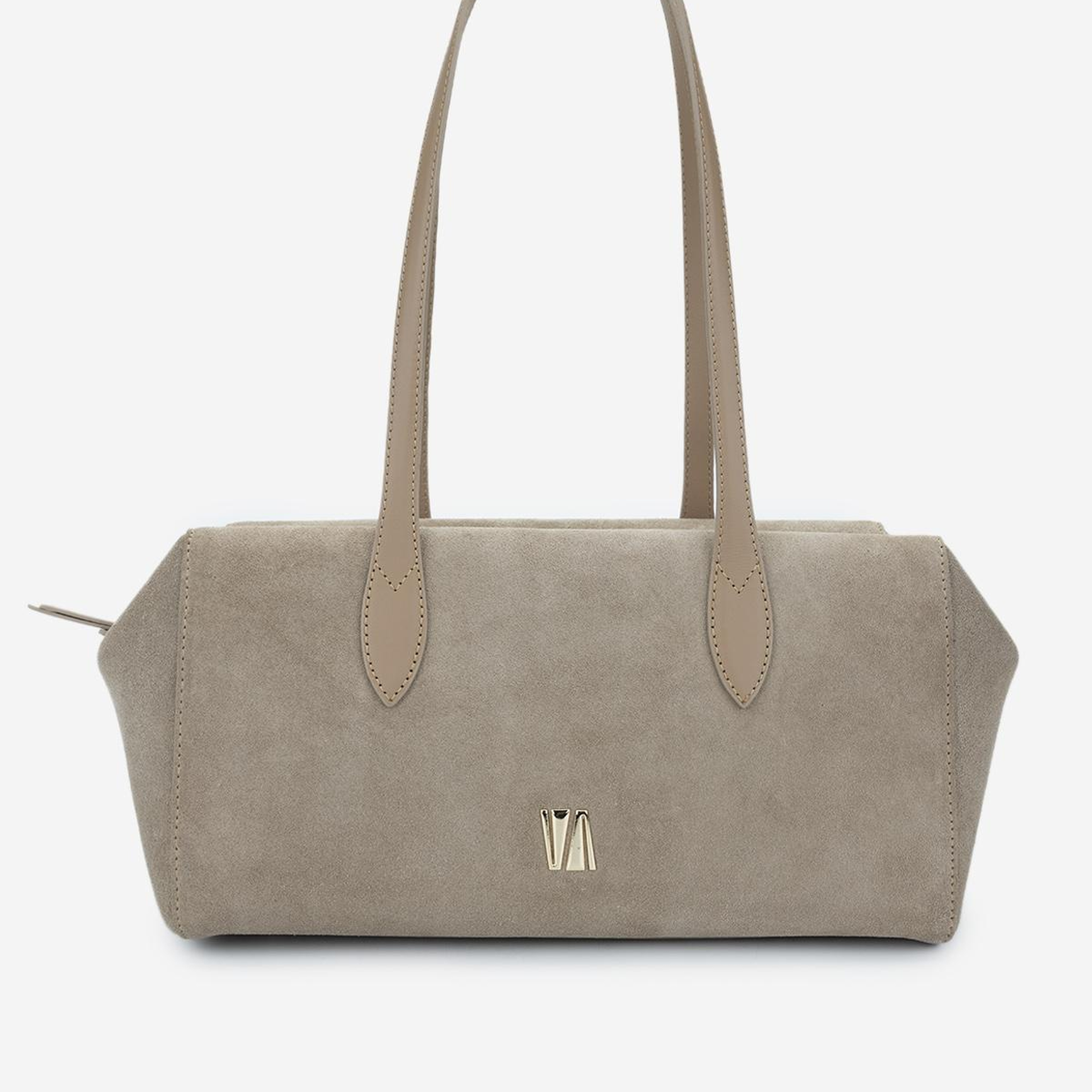 Valmenti Kadın Hakiki Deri Bej Süet Omuz Çanta