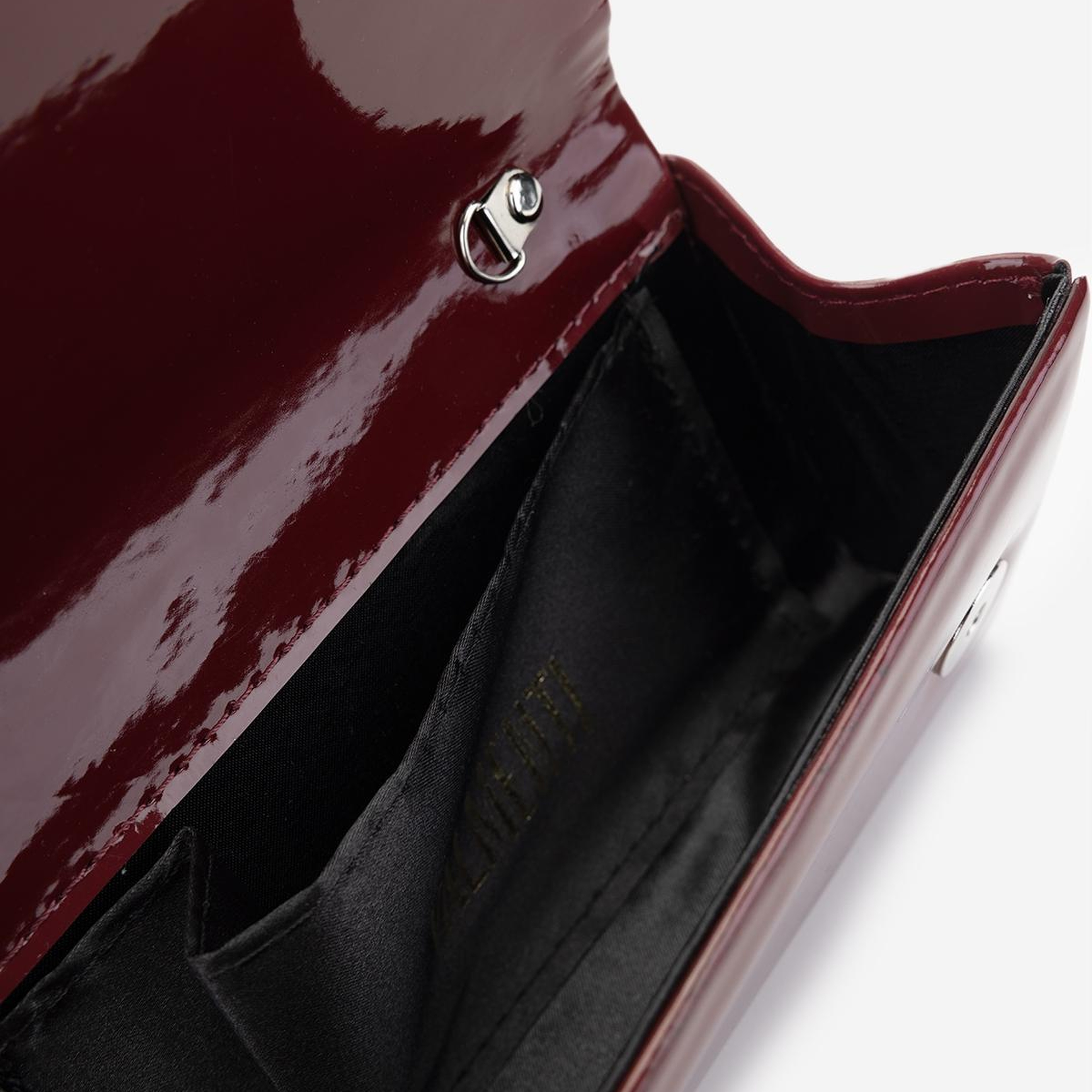 Valmenti Kadın Suni Deri Bordo Rugan Abiye Çanta