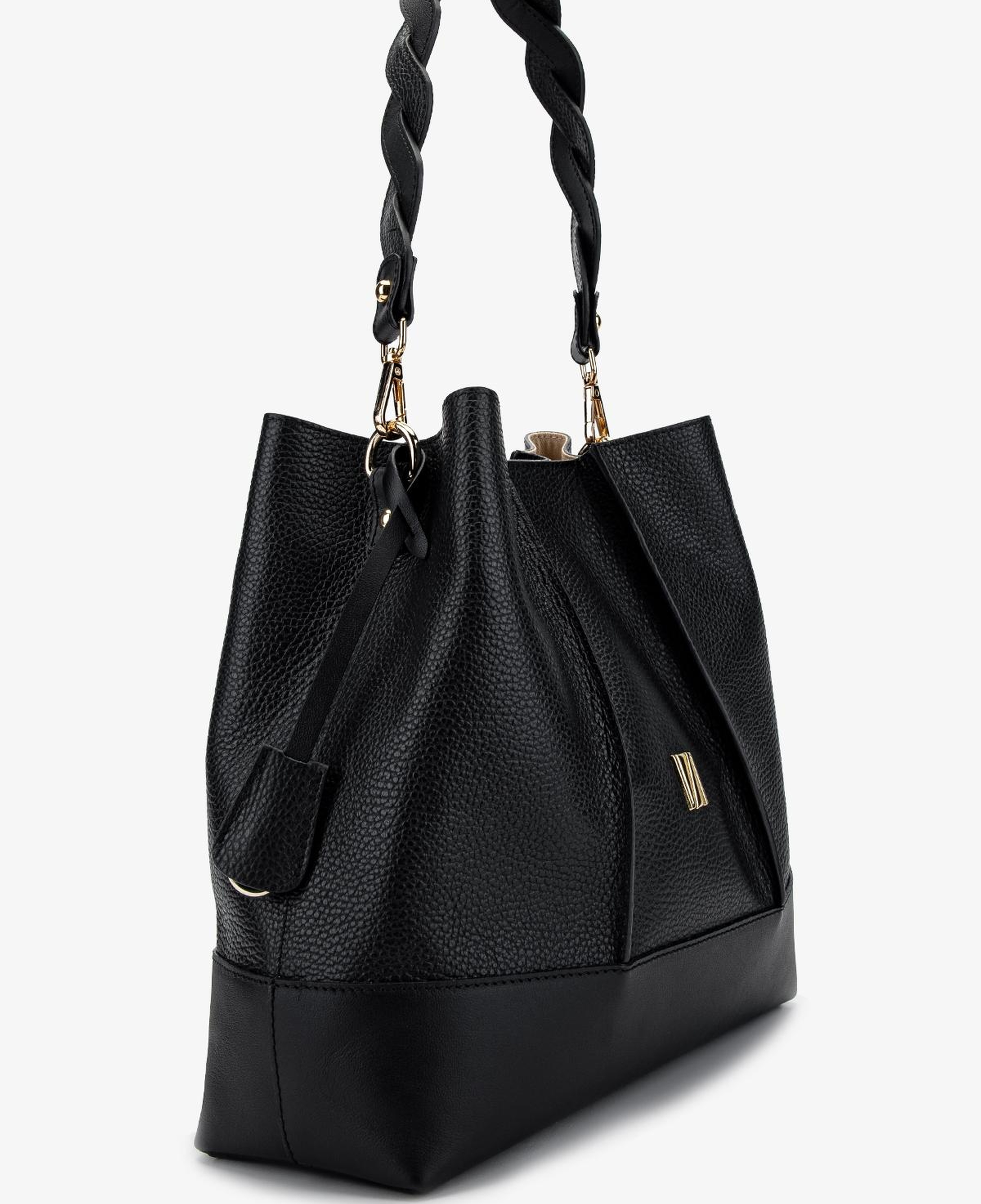 Valmenti Kadın Hakiki Deri Siyah Floter Omuz Çanta